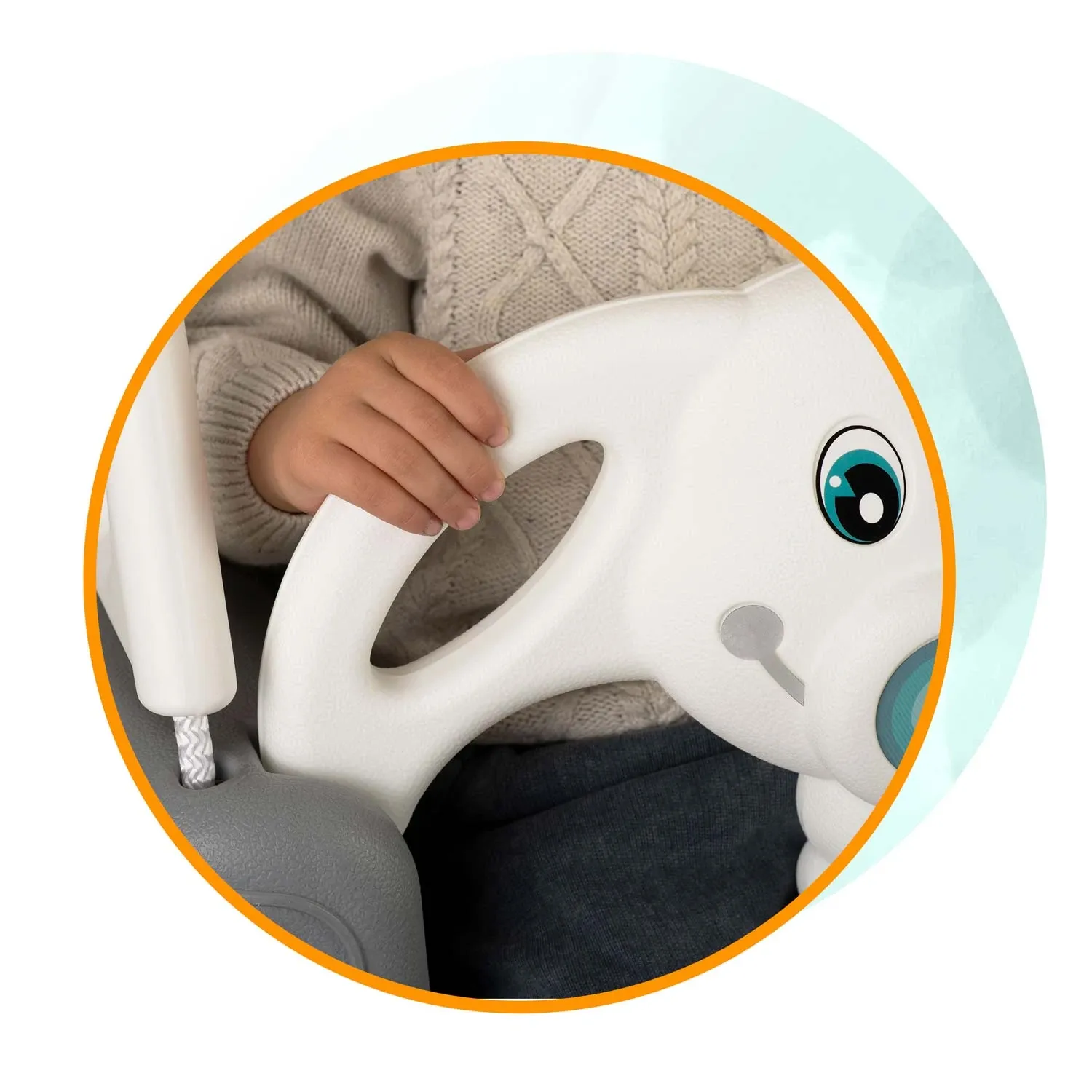 Ricokids 3 viename dramblio formos kibiro sūpynės, pilkos ir baltos - nuotrauka 1