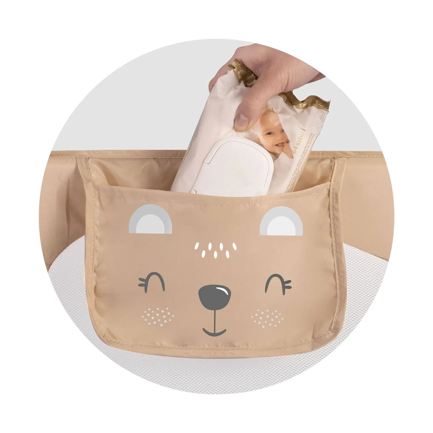 Lovos apsauginis turėklas 150 x 42 x 35 cm, „Nukido“, smėlio spalvos - nuotrauka 1