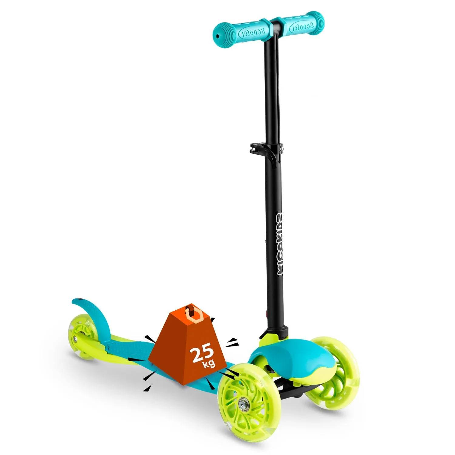 „Ricokids Loco“ triratis paspirtukas – turkio spalvos - nuotrauka 1
