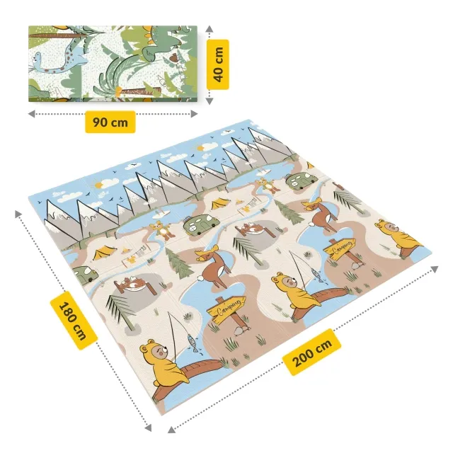Kūdikių žaidimų kilimėlis džiunglėms ir stovyklavimui 200 x 180 cm
