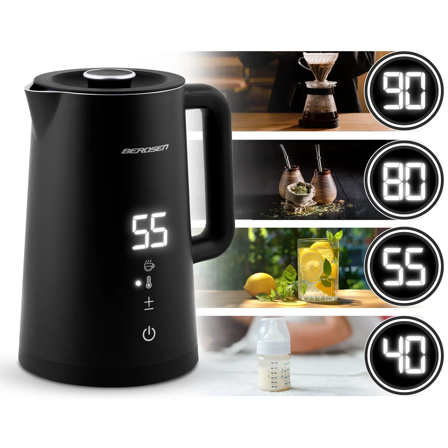 Berdsen BD-709 elektrinis virdulys 1,7 l juodas - nuotrauka 1