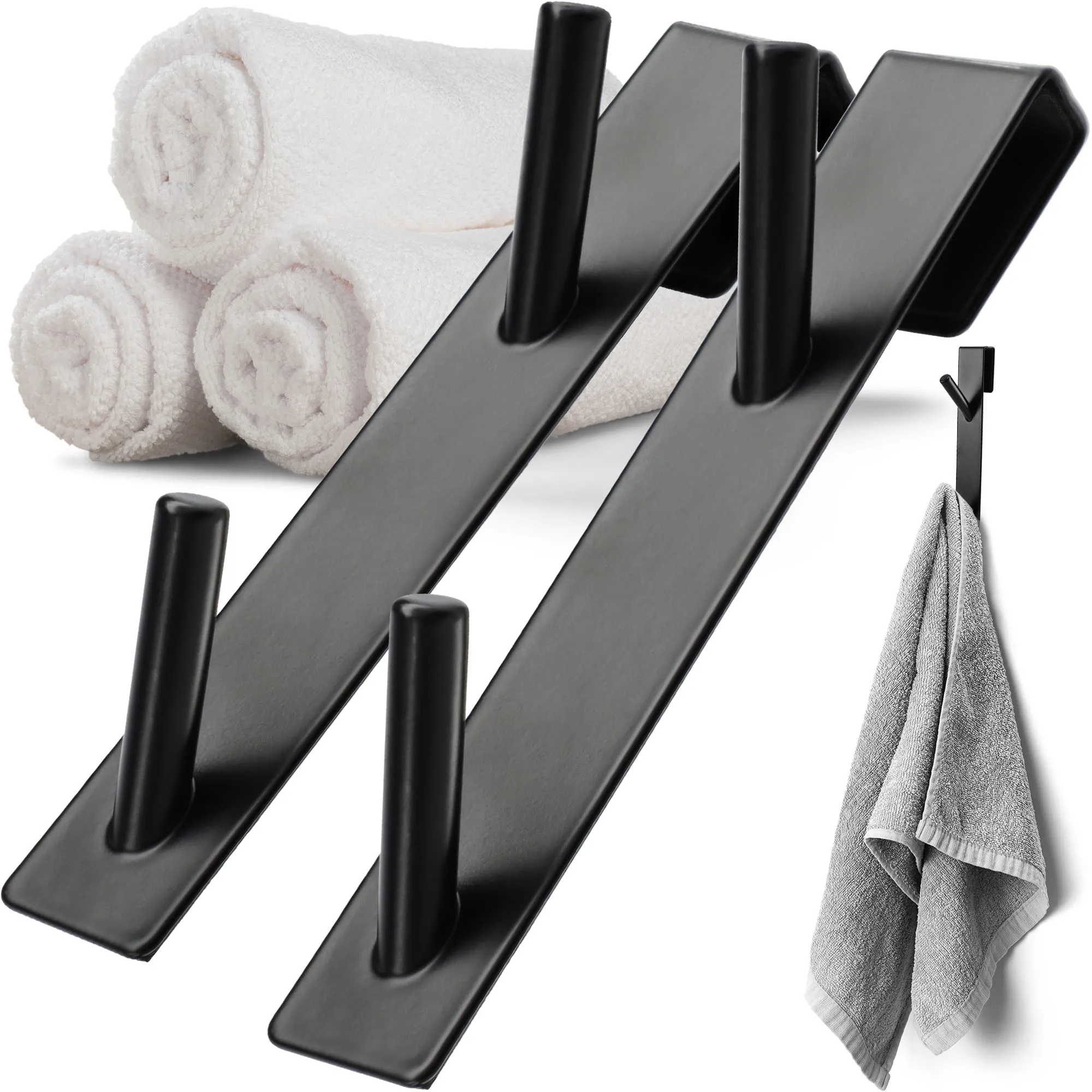 Besse durų kabliukai, juodi, dviguba pakuotė (2 vnt.)