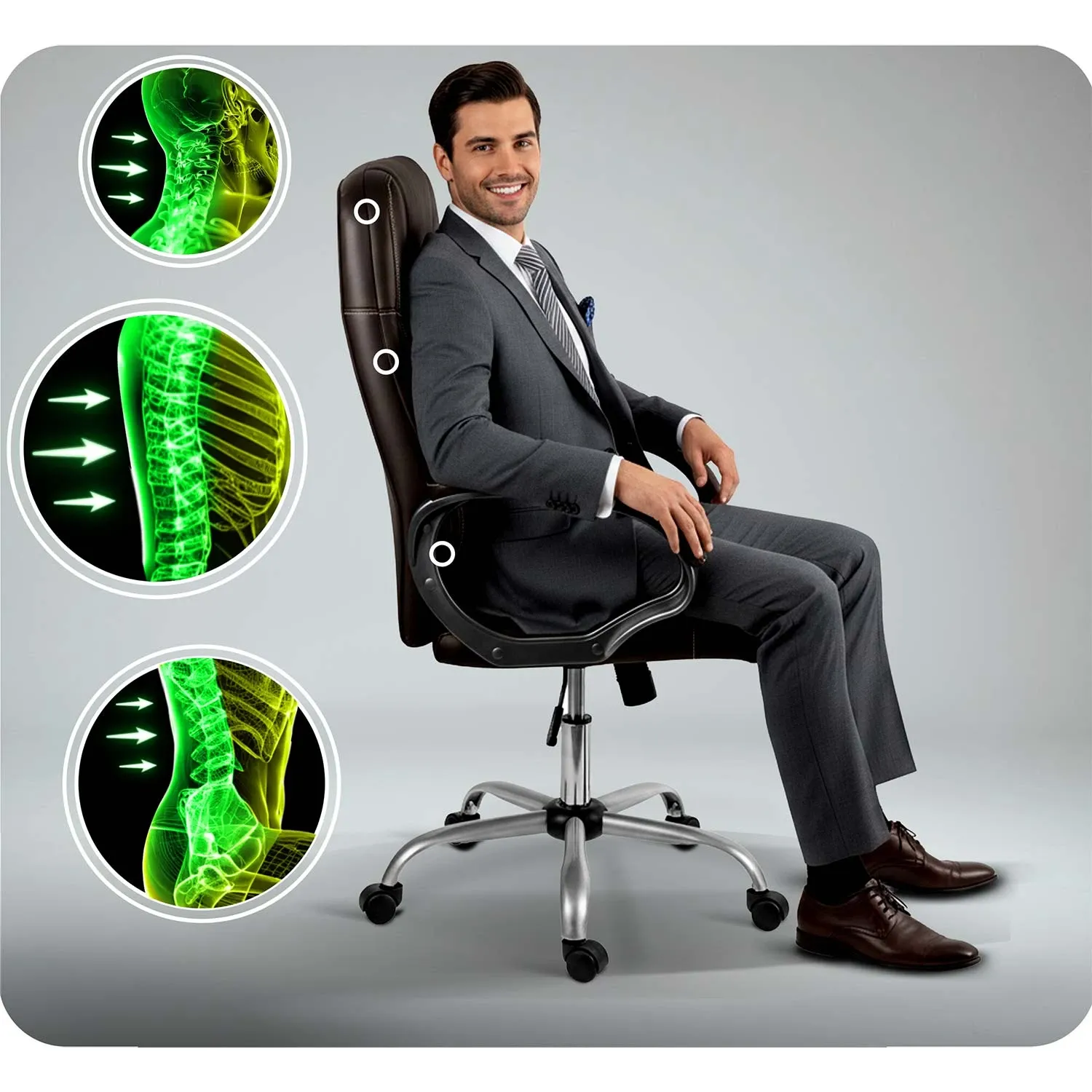 Sofotel tamsiai ruda besisukanti biuro kėdė - nuotrauka 1