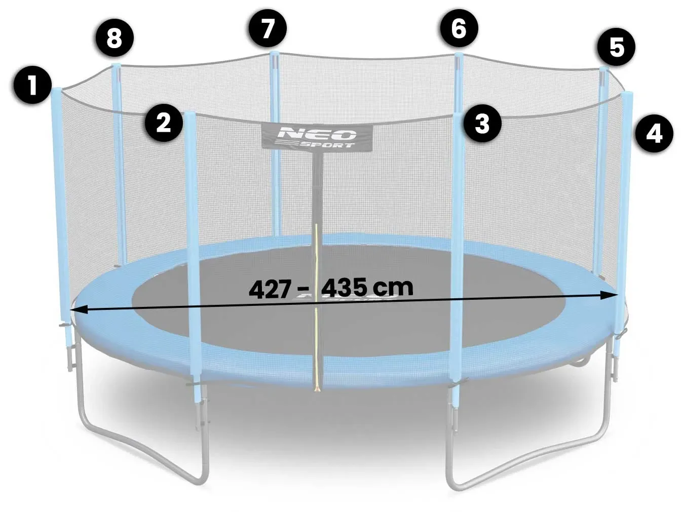 Lauko batuto tinklas 435 cm 14 pėdų Neo-Sport - nuotrauka 1