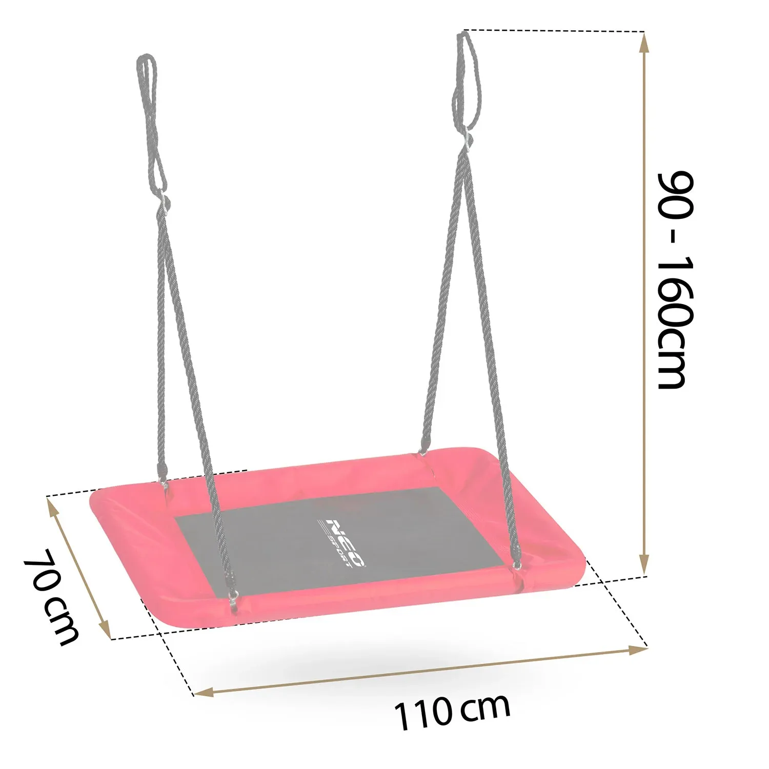 „Neo-Sport Swingo“ stačiakampės „Crown Nest“ sūpynės, 110 x 70 cm - nuotrauka 1