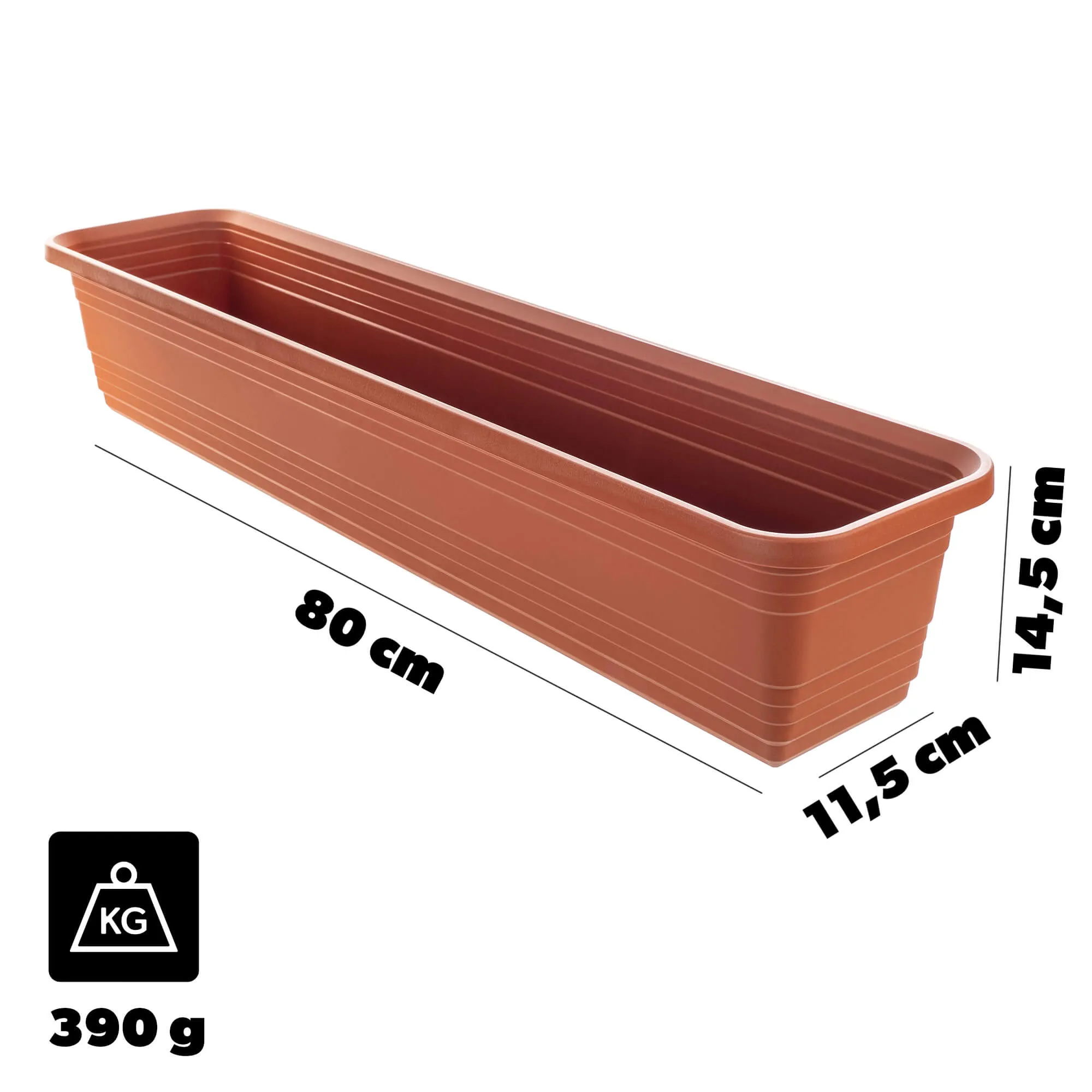 Paulin balkono dėžutė 80 cm terakotos spalvos
