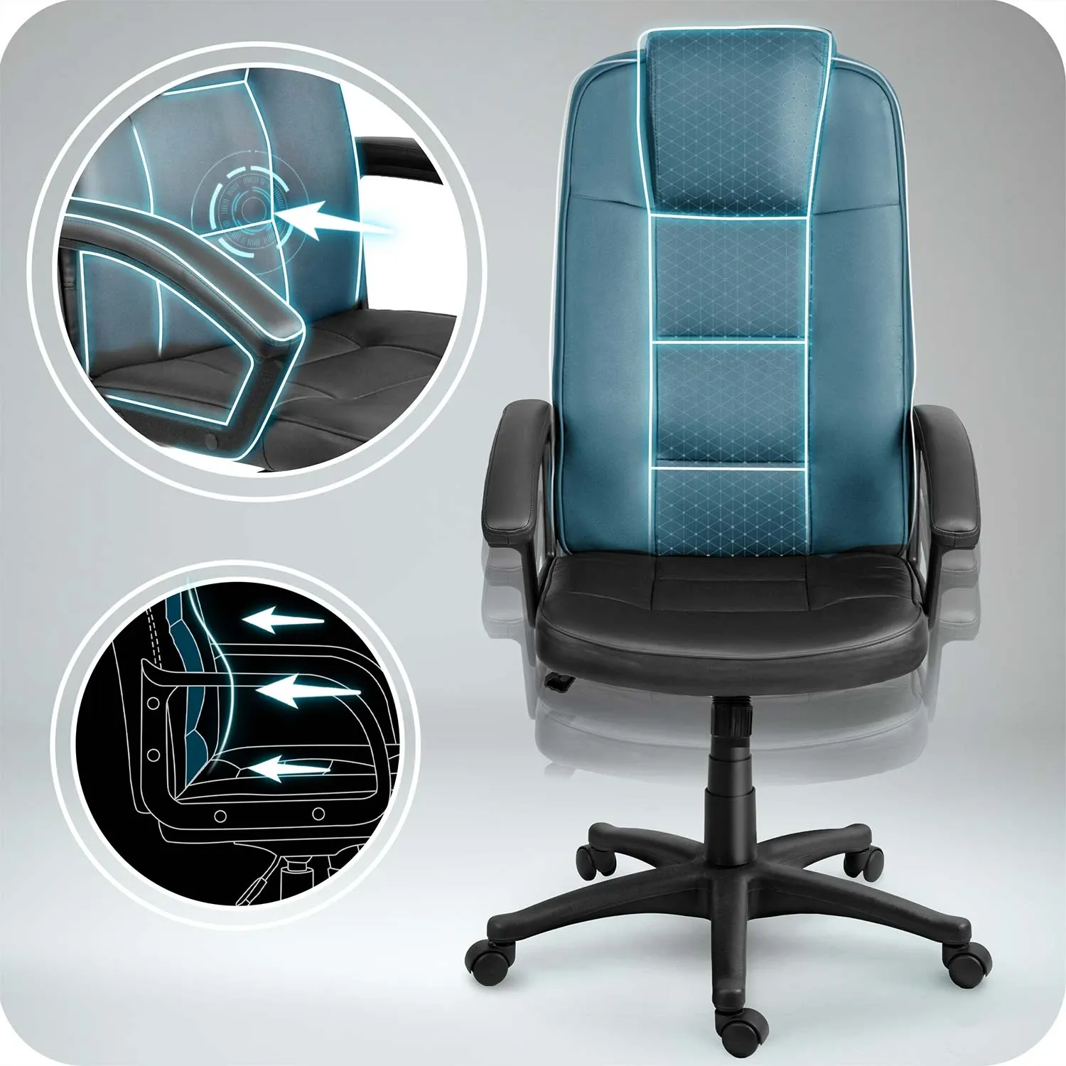 Sofotel pasukama biuro kėdė, juoda - nuotrauka 1