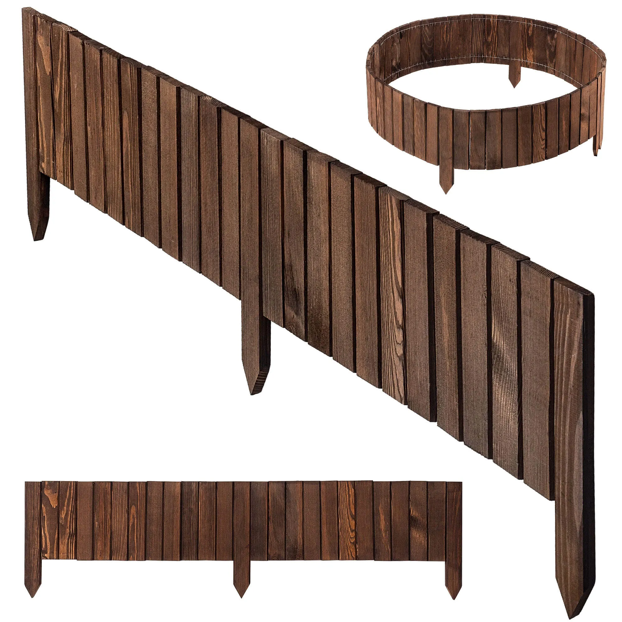 Medinė ritininė tvora Ansjo, apvadai 115 x 20 cm, ruda