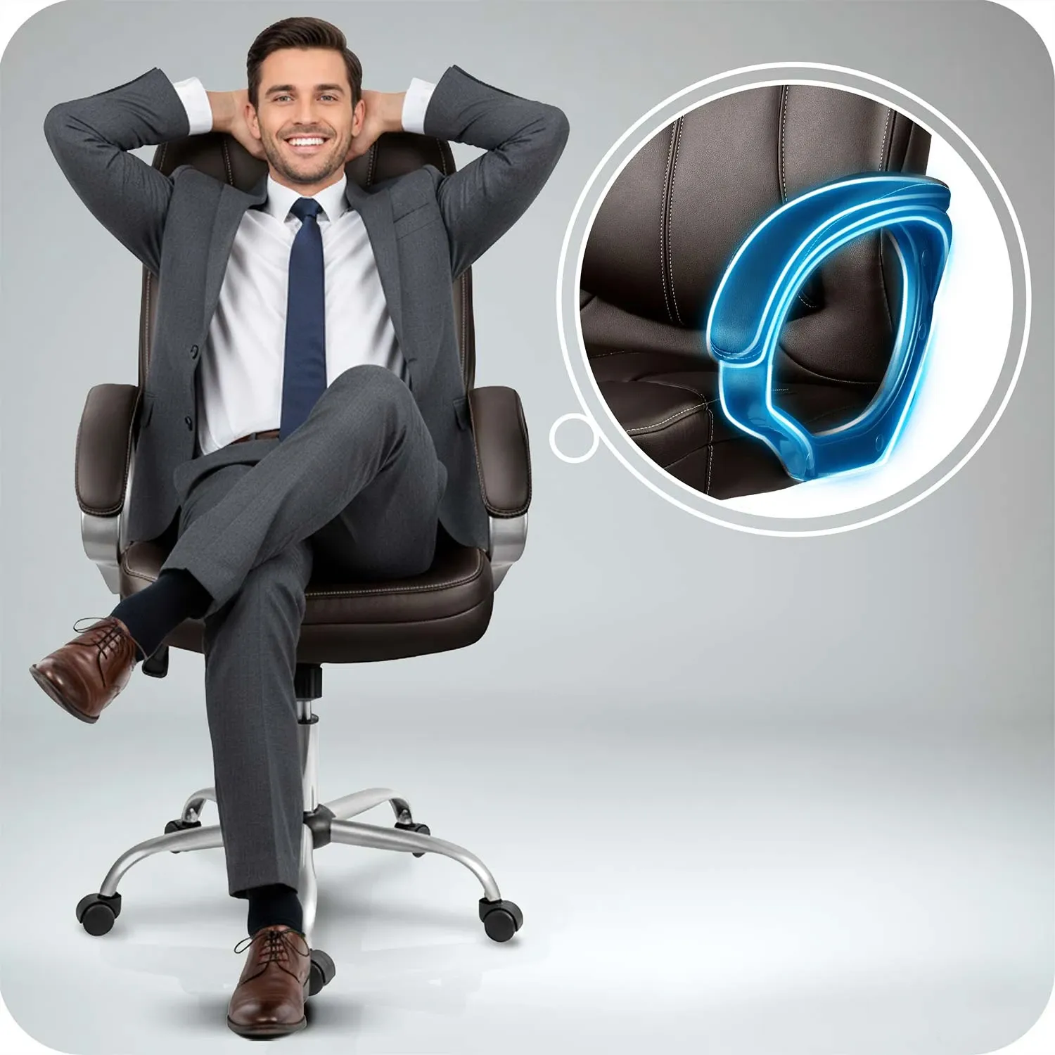 Sofotel tamsiai ruda besisukanti biuro kėdė - nuotrauka 1