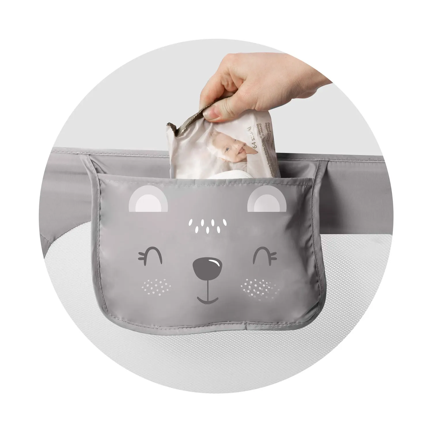 Apsauginis lovos turėklas 180 x 42 x 35 cm, Nukido pilkas - nuotrauka 1