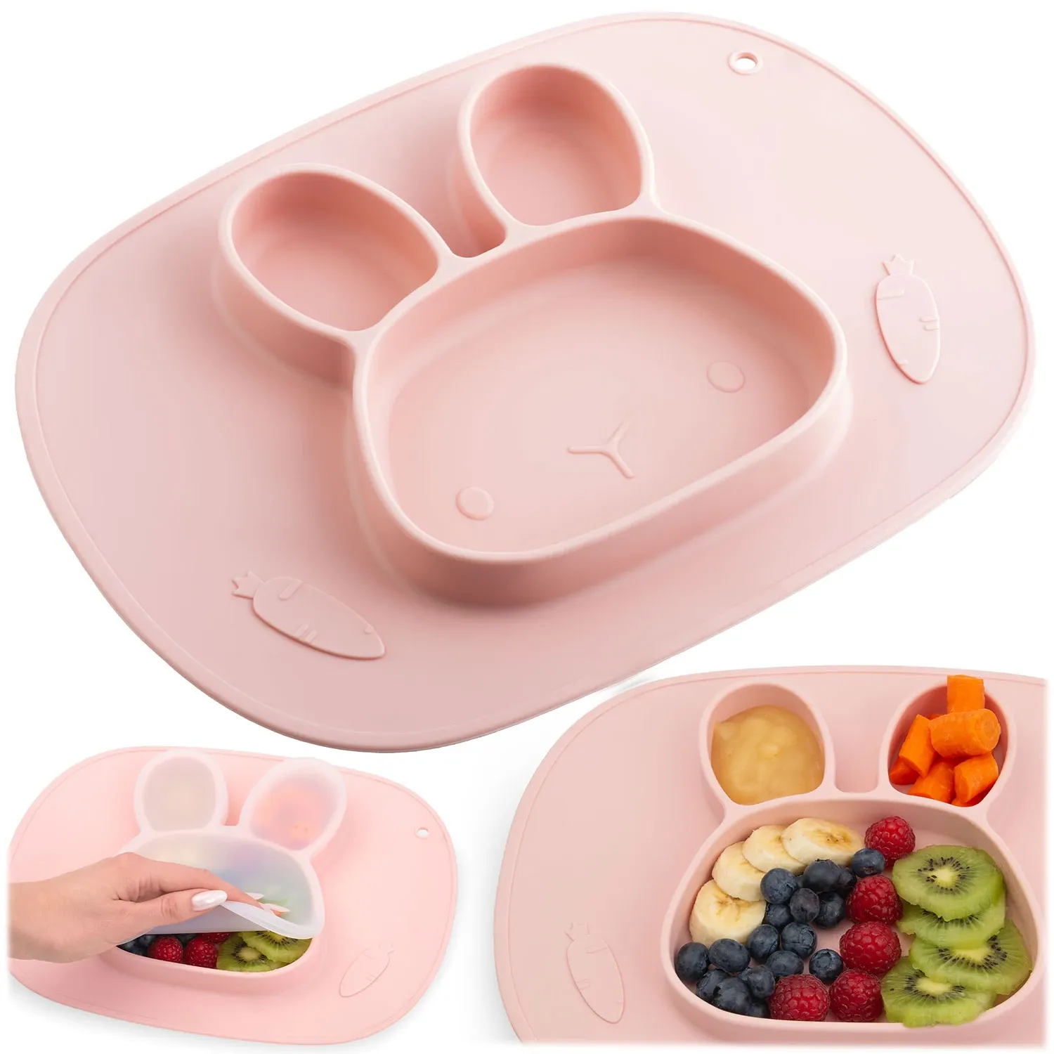 „Ricokids“ triušio silikoninė maitinimo lėkštė vaikams - nuotrauka 1