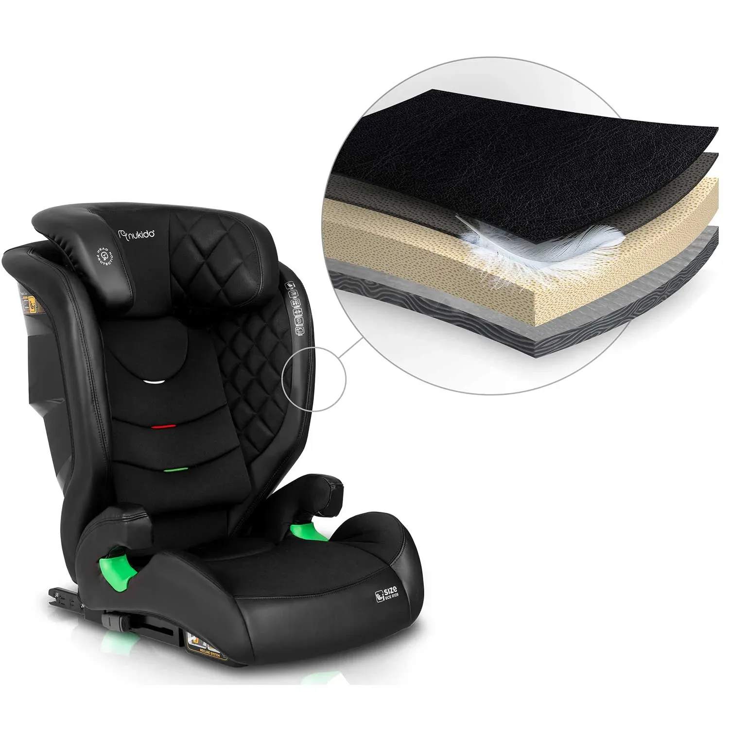 Nukido Louis automobilinė kėdutė, juoda, 15-36 kg, ISOFIX - nuotrauka 1