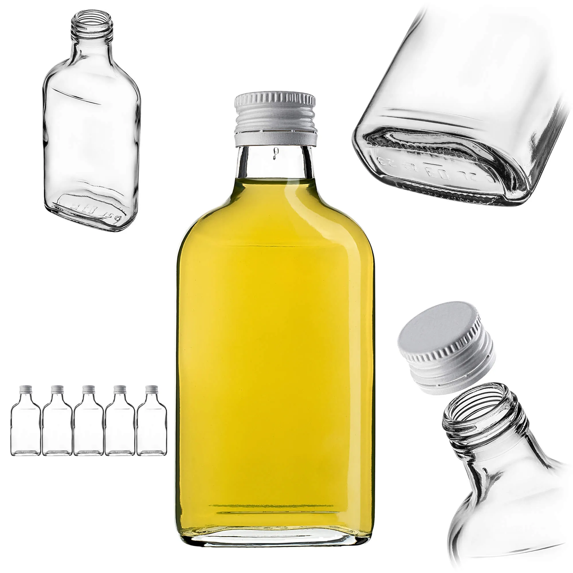 Viane 200 ml gertuvės su baltu dangteliu, 5 vnt.