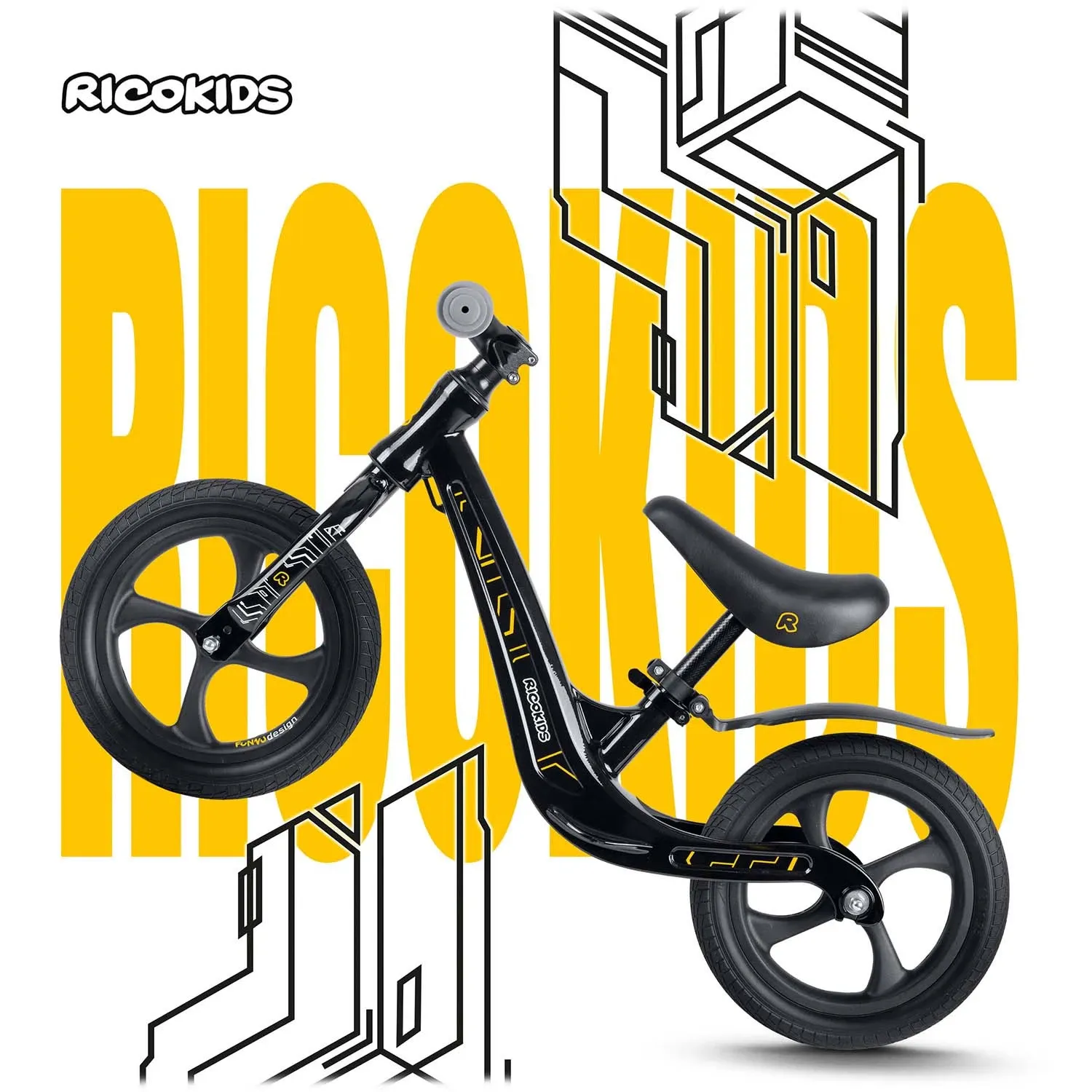 Ricokids FUNNU balansinis dviratis vaikams - nuotrauka 1