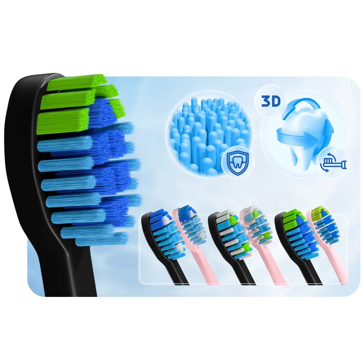 Berdsen Galaxy Duo Sonic dantų šepetėlių rinkinys (2 vnt.) - nuotrauka 1