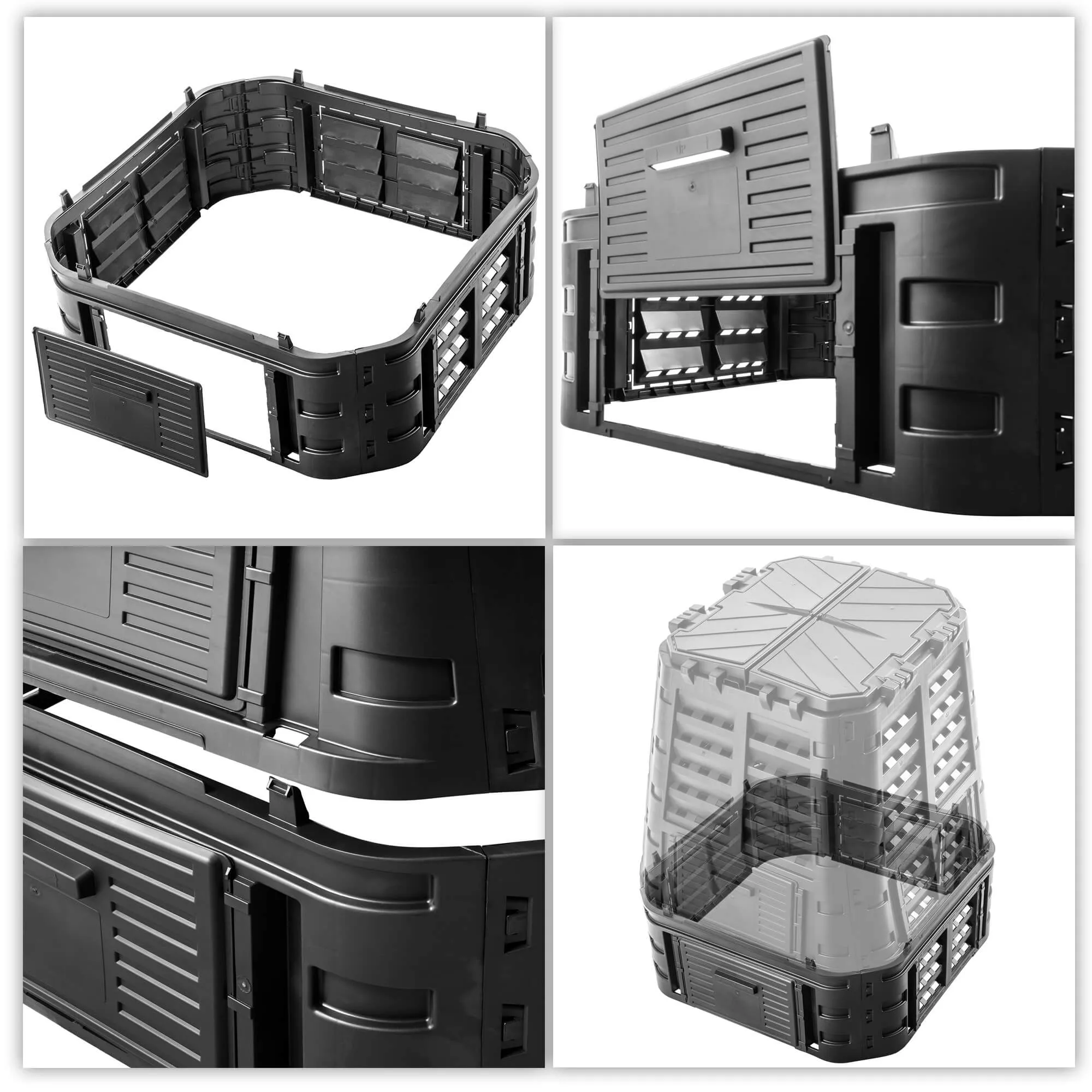 „Togiak“ 260 l kompostinės prailginimo modulis, juodas