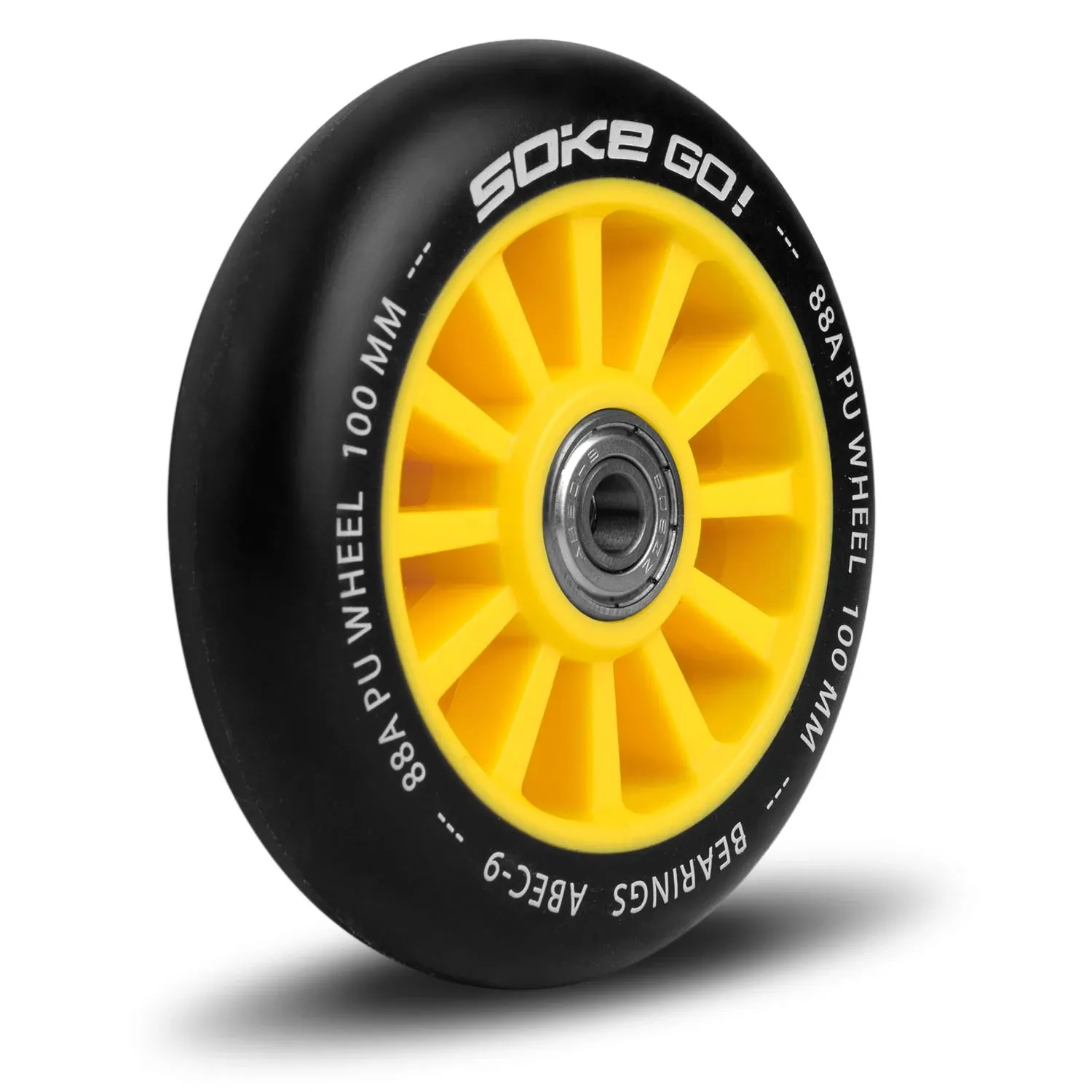 Paspirtuko ratukai 100 mm geltoni 2 vnt. - nuotrauka 1