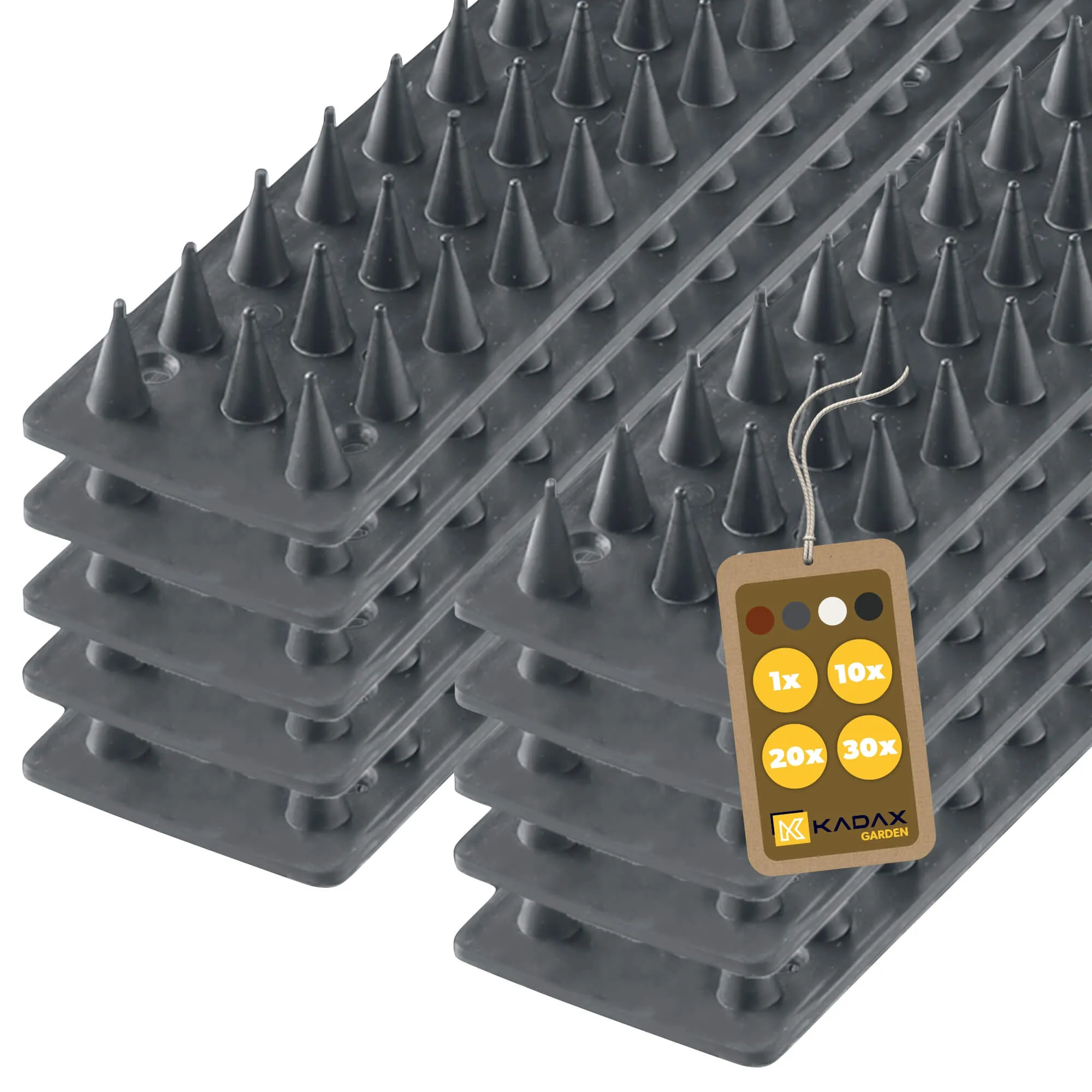 Tosta plastikiniai spygliai nuo paukščių, 50 cm, pilki, 10 vnt.