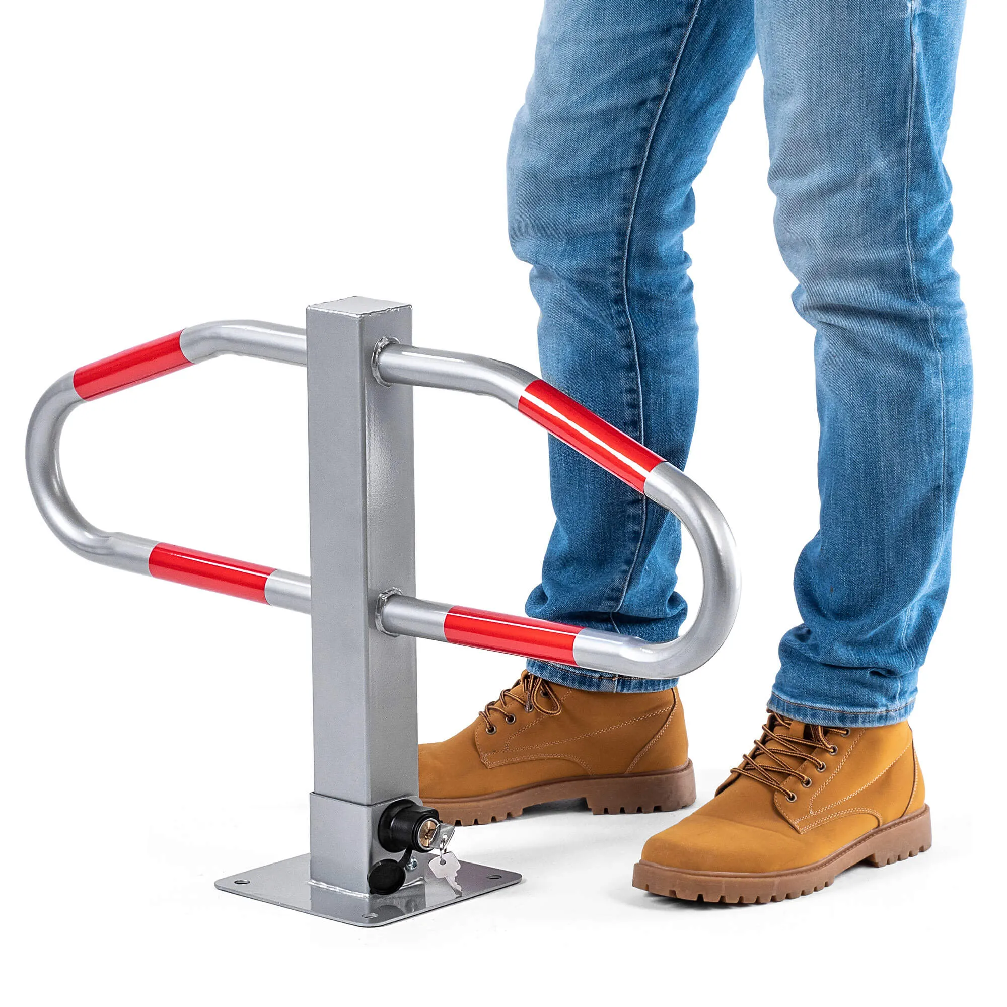 Jarnac sulankstomas parkavimo barjeras 74 x 46,5 cm pilkai raudonas