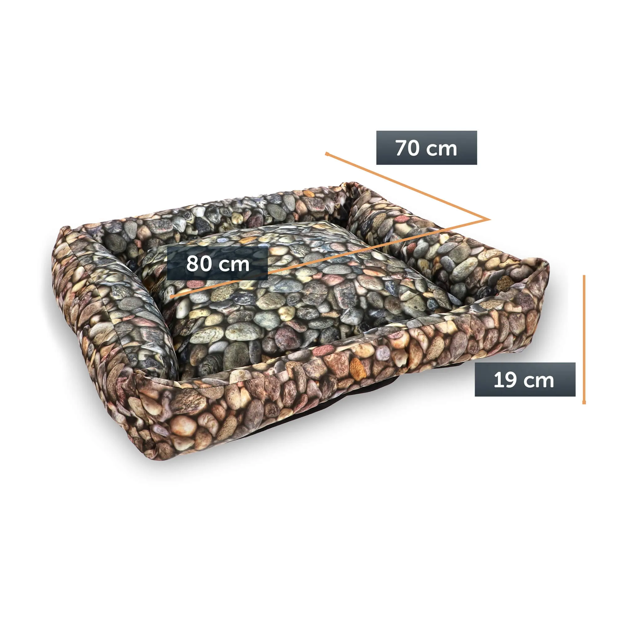 Augintinio guolis 80 x 70 cm, akmenukai