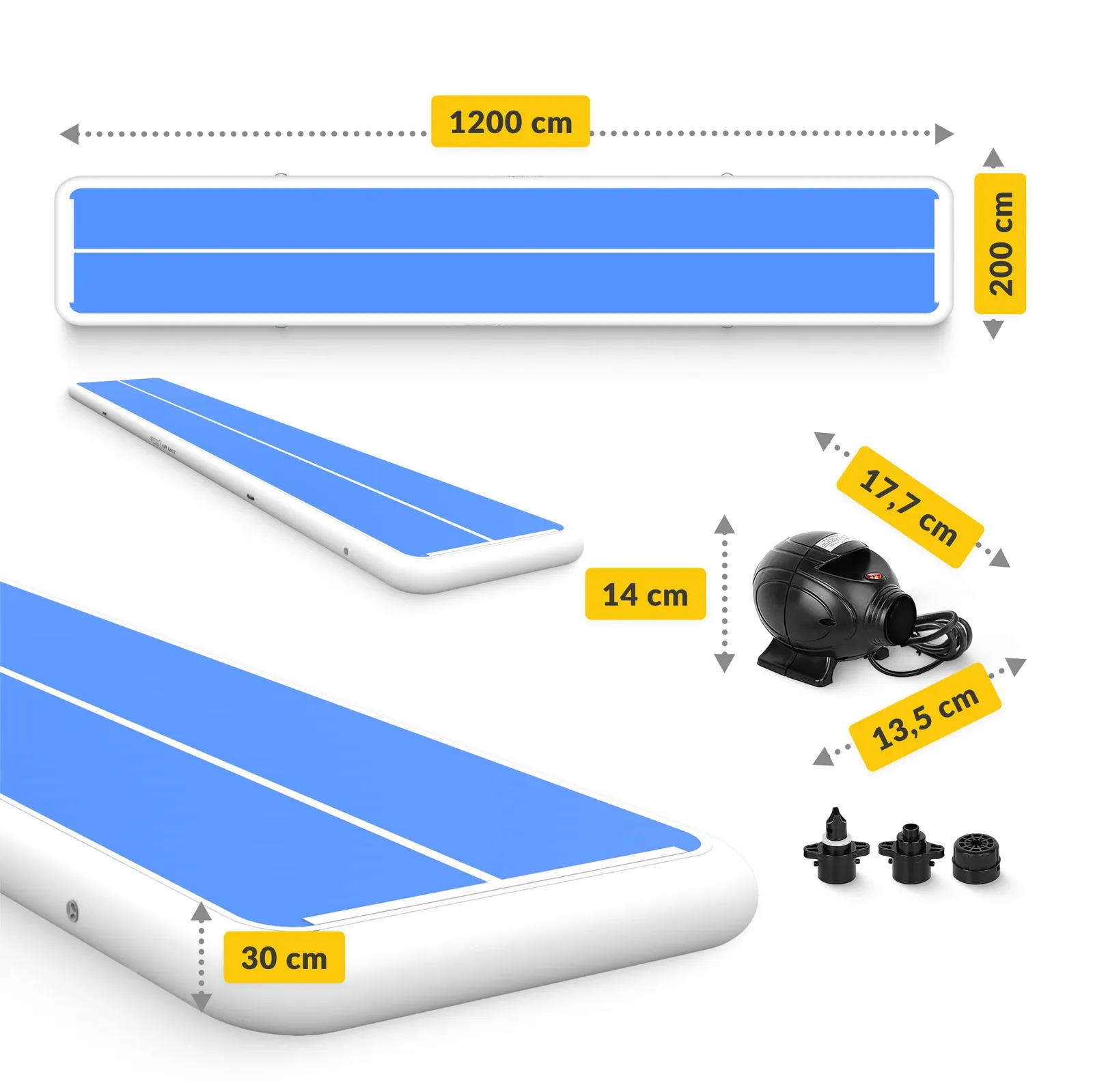 Akrobatinis takelis „AIR MAT PRO“ 12 x 2 x 0