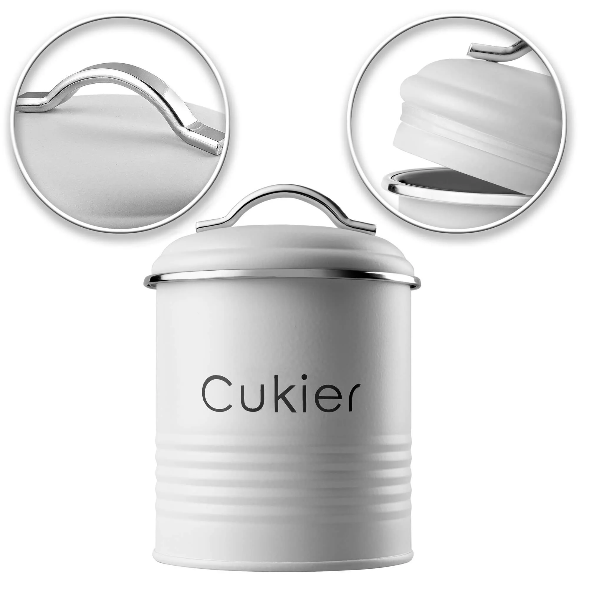 Apvalus cukraus indelis, baltas