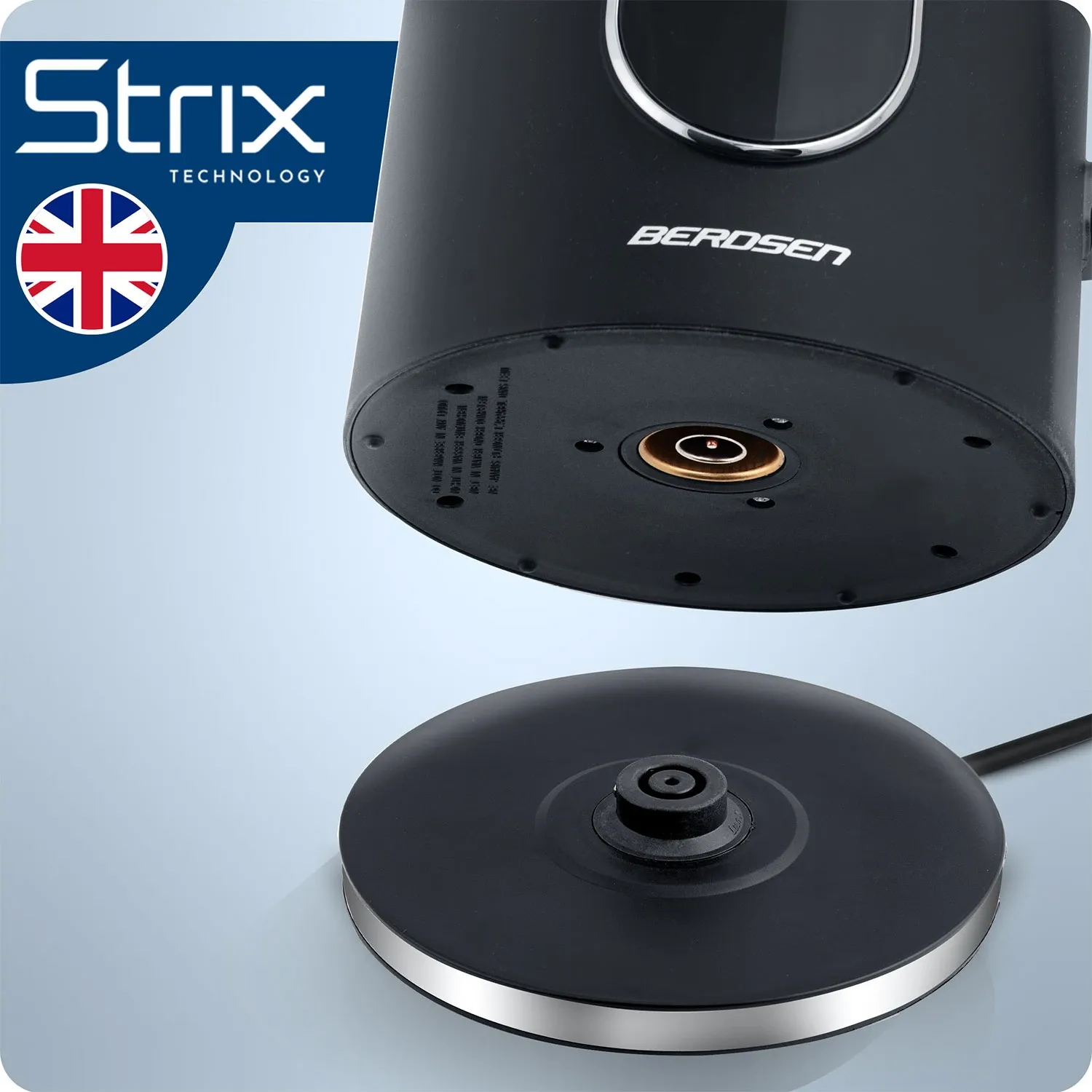 Berdsen BD-712 1,7 l elektrinis virdulys, juodos ir sidabrinės spalvos - nuotrauka 1