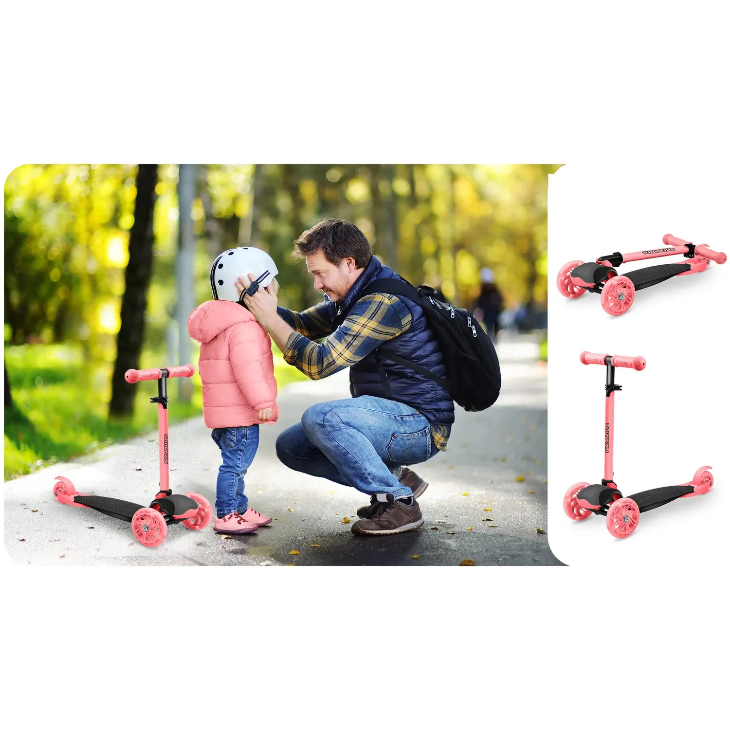 „Ricokids Loco“ triratis paspirtukas – rožinis - nuotrauka 1