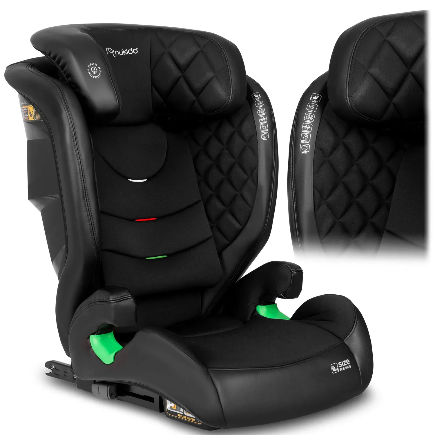 Nukido Louis automobilinė kėdutė, juoda, 15-36 kg, ISOFIX - nuotrauka 1