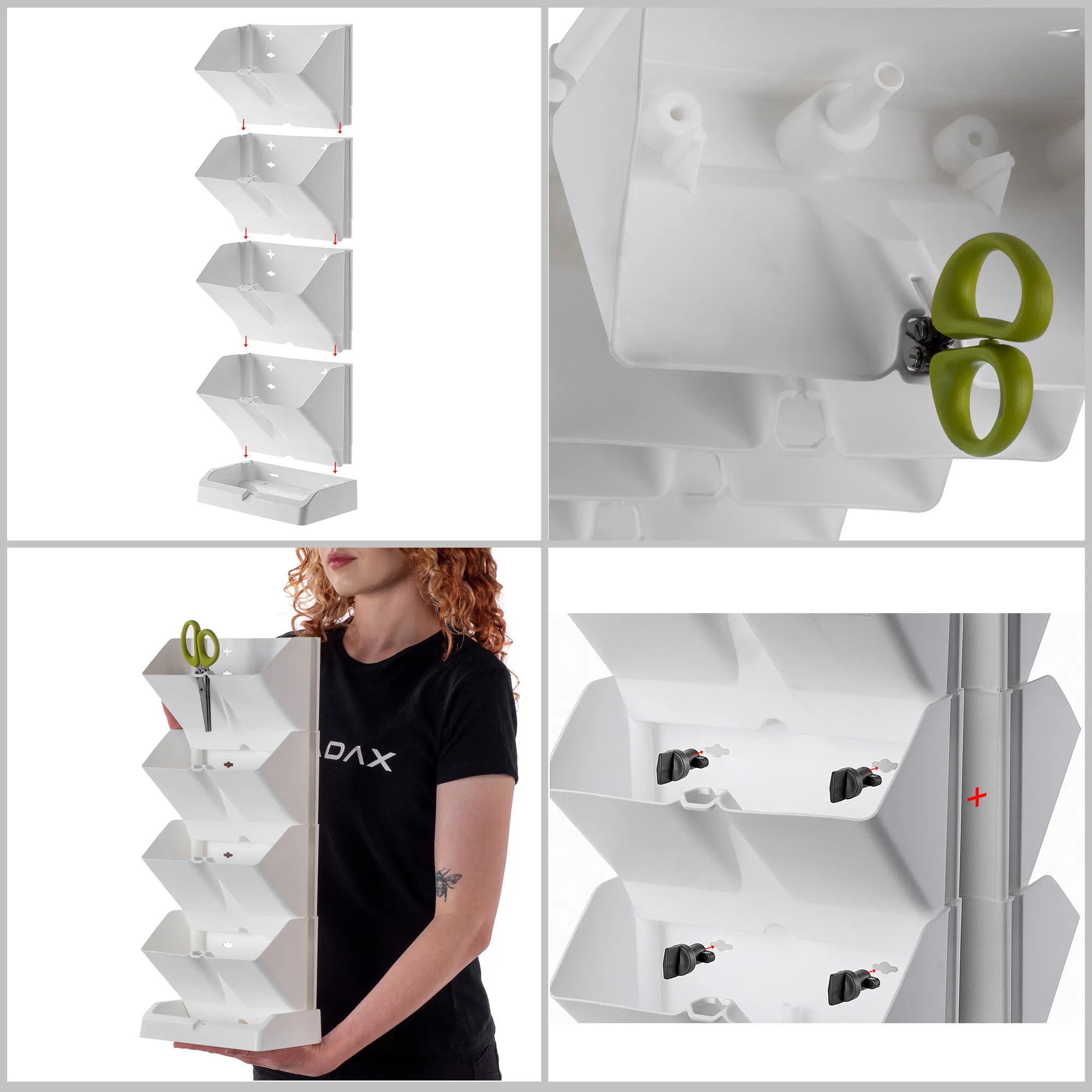 Seres stovintis vertikalus sodas 48 x 19 cm, baltas