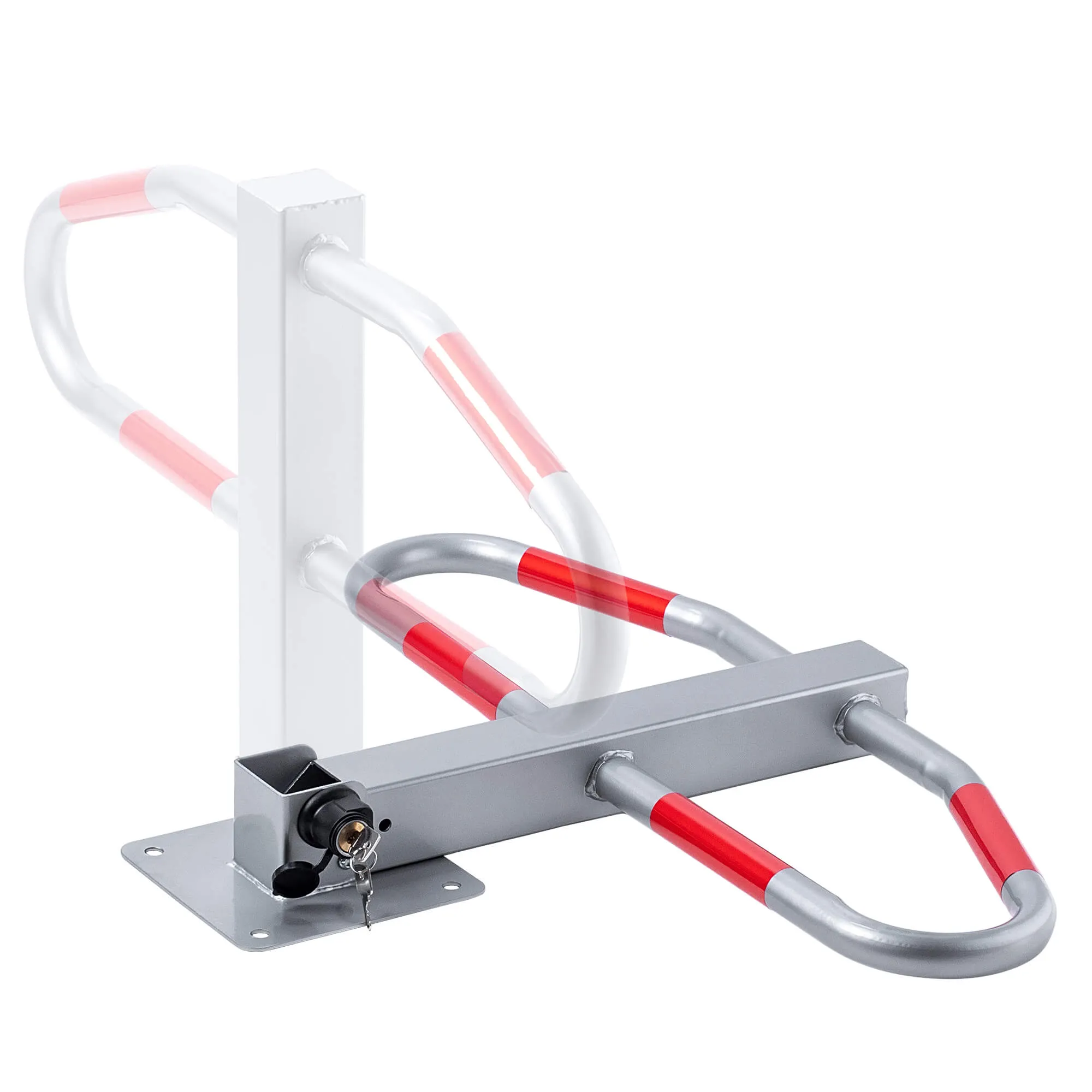 Jarnac sulankstomas parkavimo barjeras 74 x 46,5 cm pilkai raudonas