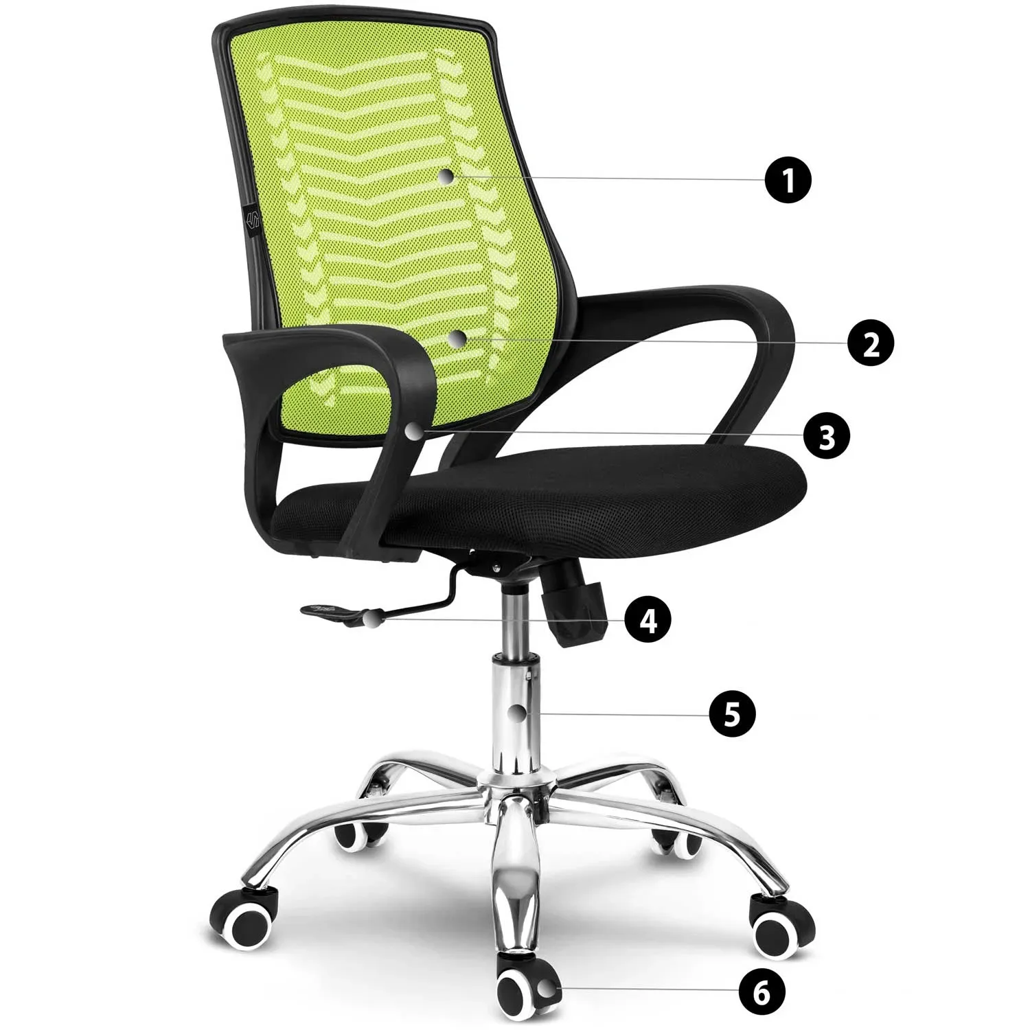 Sofotel Denar mikro tinklelio biuro kėdė, žalia - nuotrauka 1