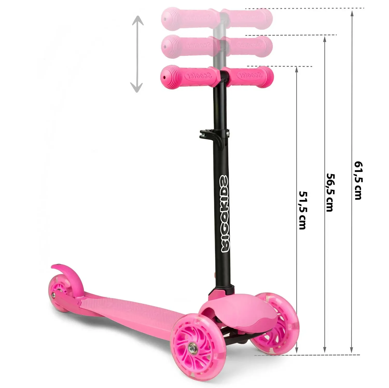 „Ricokids Loco“ triratis paspirtukas – rožinis - nuotrauka 1