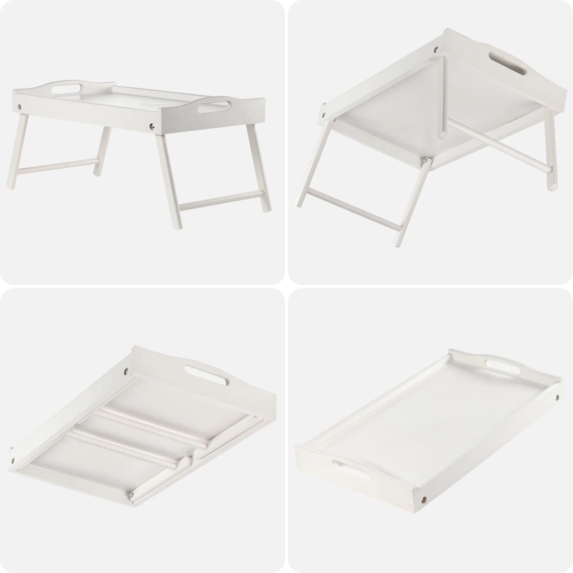 „Solia“ pusryčių stalas, nešiojamam kompiuteriui, 50 cm, baltas