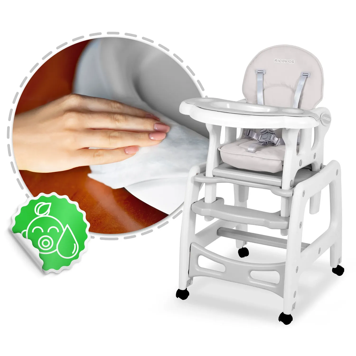 Sinco Ricokids maitinimo kėdutės padėklas - pilkas - nuotrauka 1