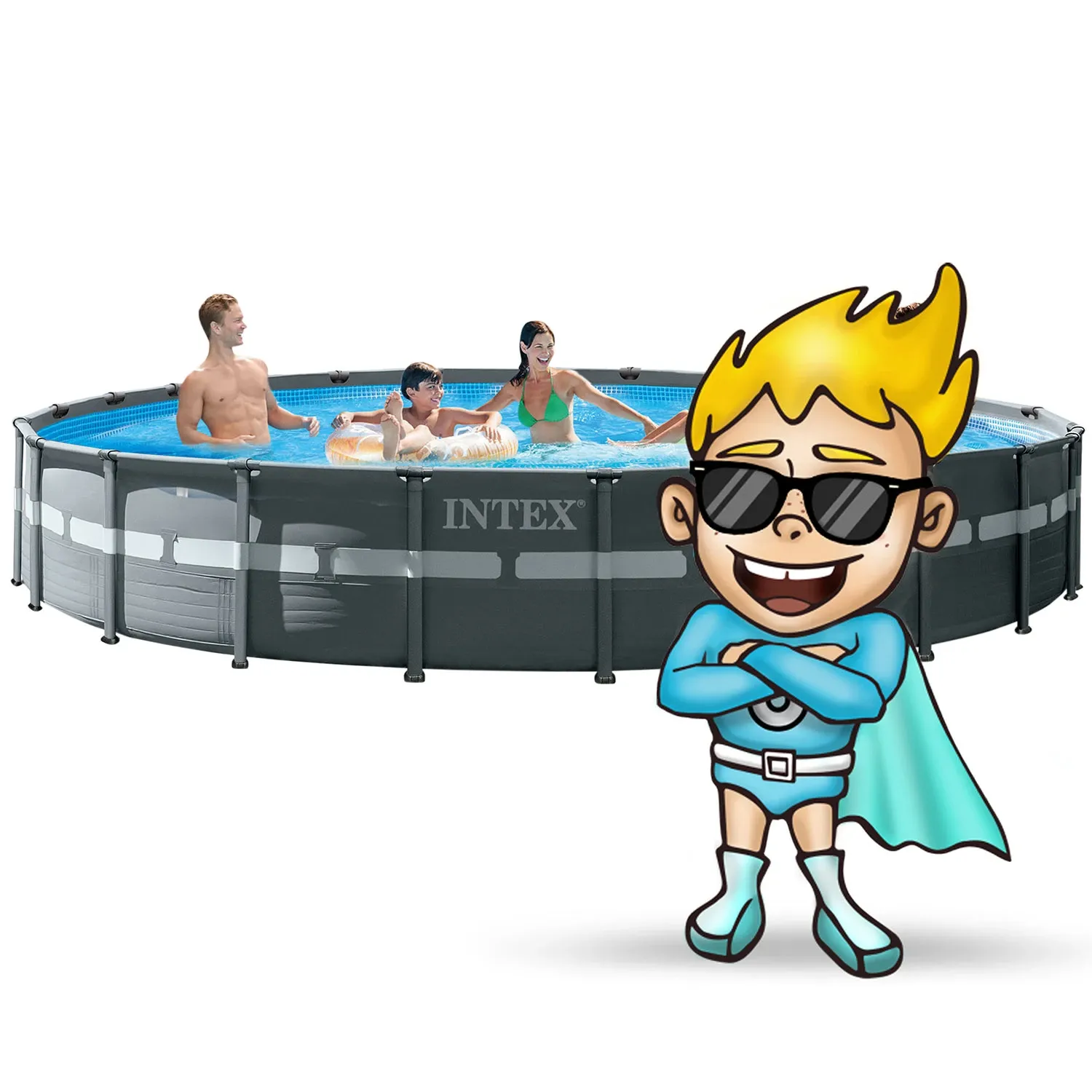 Karkasinis sodo baseinas 732 x 132 cm 20 viename INTEX 26340 + NEMOKAMAS paspirtukas - nuotrauka 1