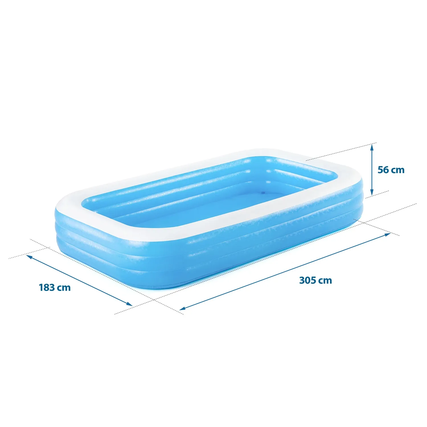 Pripučiamas šeimos baseinas 305 x 183 x 56 cm 3 viename „Bestway 54009“ - nuotrauka 1