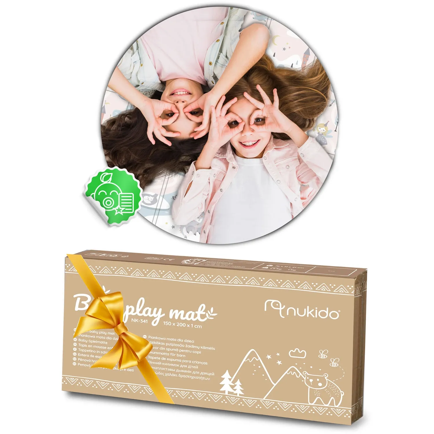 Sulankstomas edukacinis putplasčio kilimėlis 200 x 180 x 1 cm Nukido NK-340 - nuotrauka 1