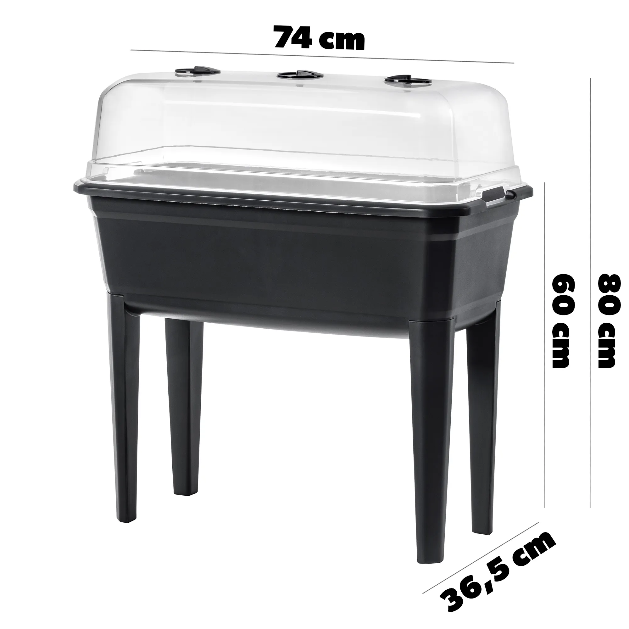 Nemea sodo šiltnamis 75 cm, antracito spalvos