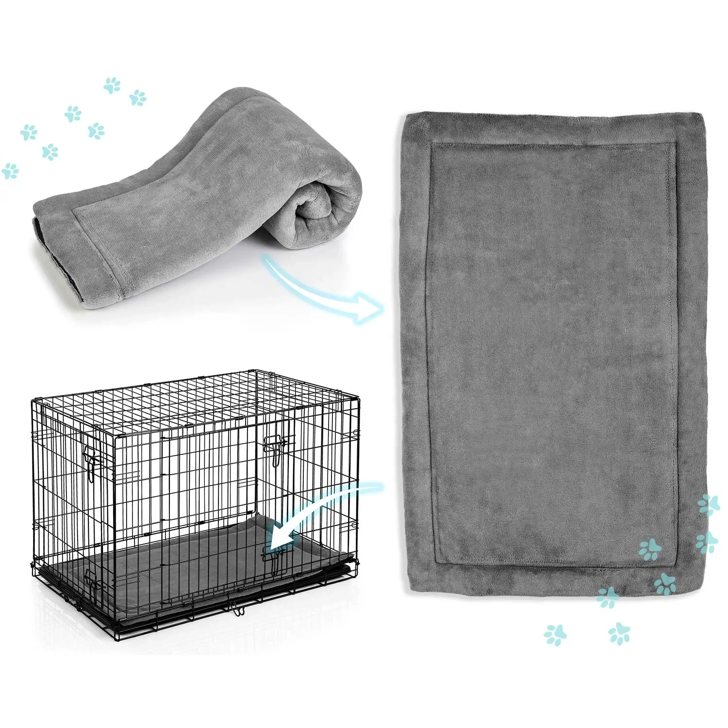 Metalinis šunų voljeras + guolis 91 x 57 x 62 cm PH-201 - nuotrauka 1