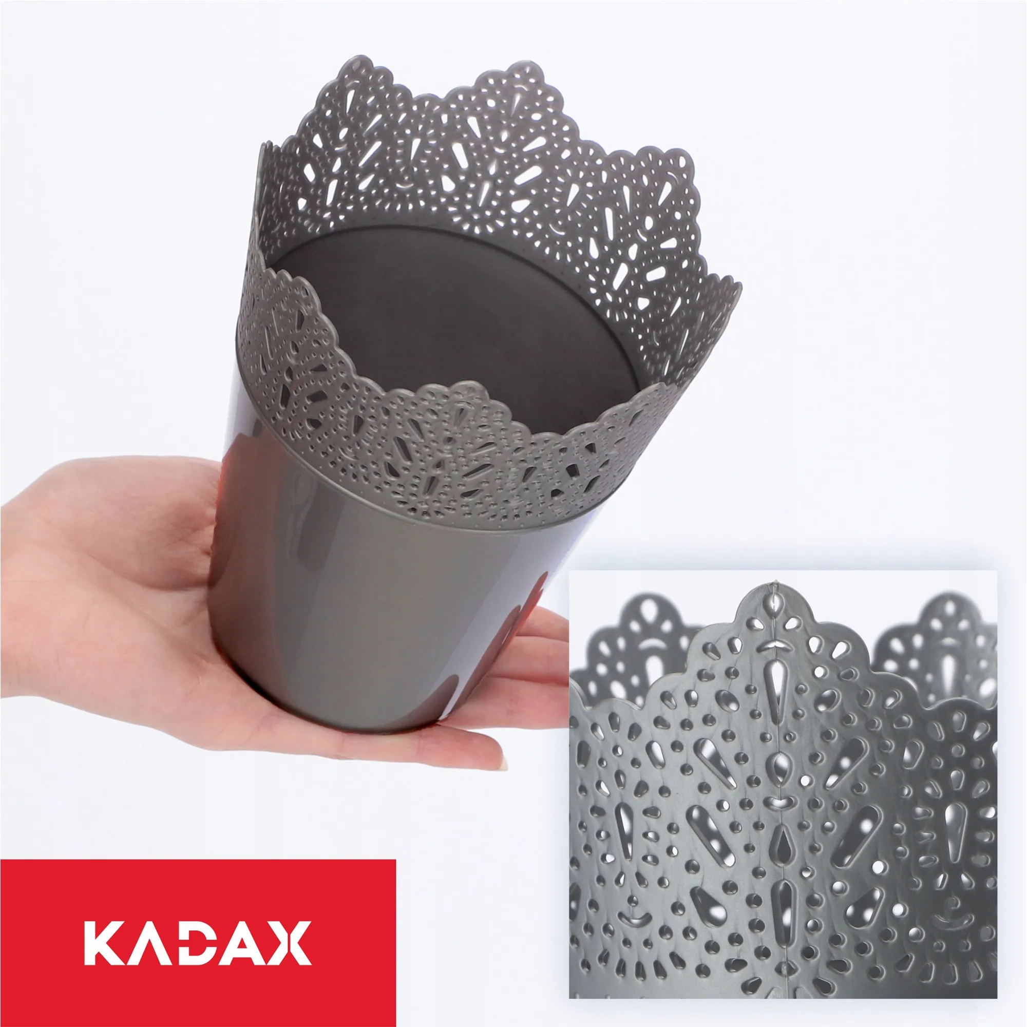 Calade gėlių vazonas su nėriniais 12 x 15 cm