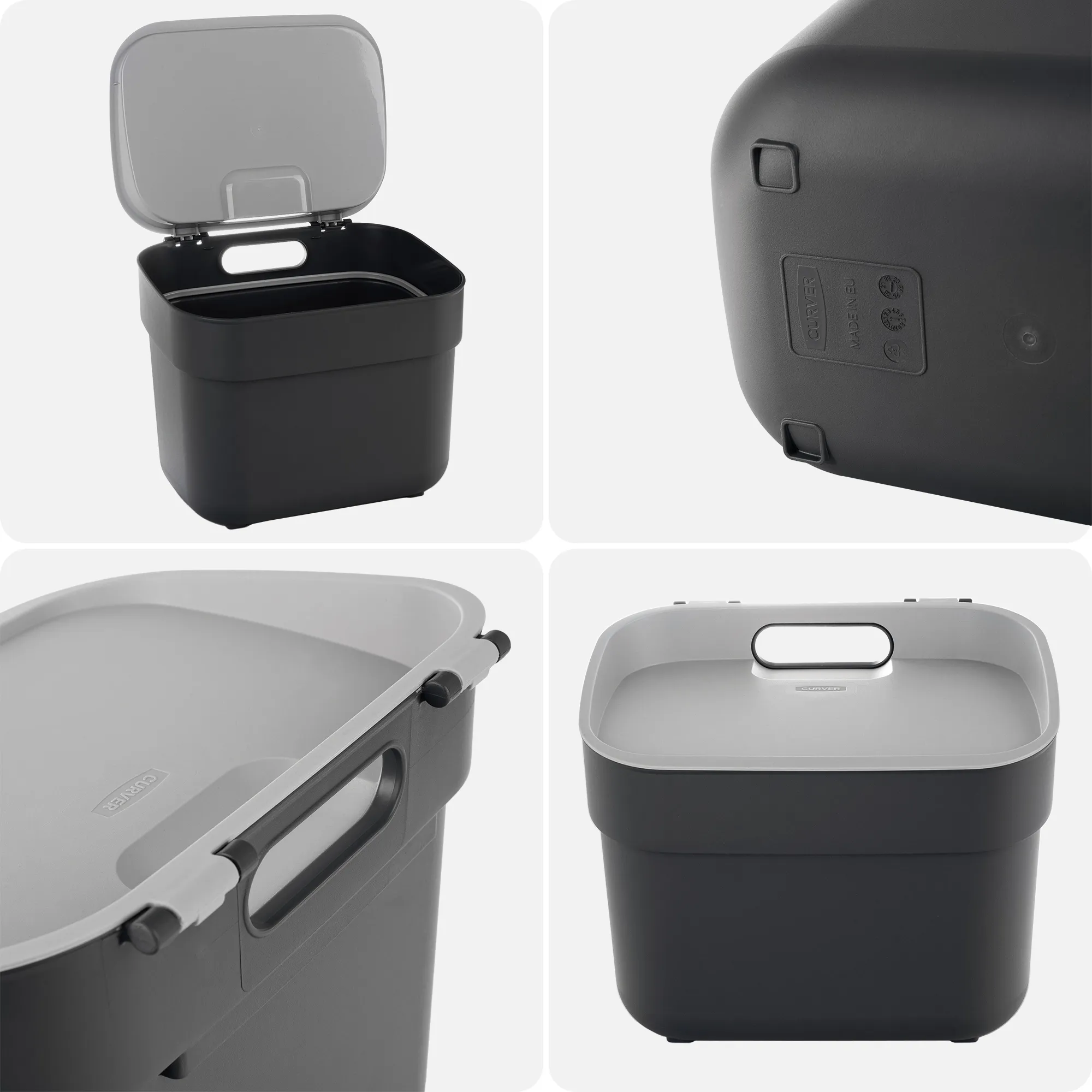 „Curver Ready to Collect“ 5 l pilka atliekų rūšiavimo šiukšliadėžė