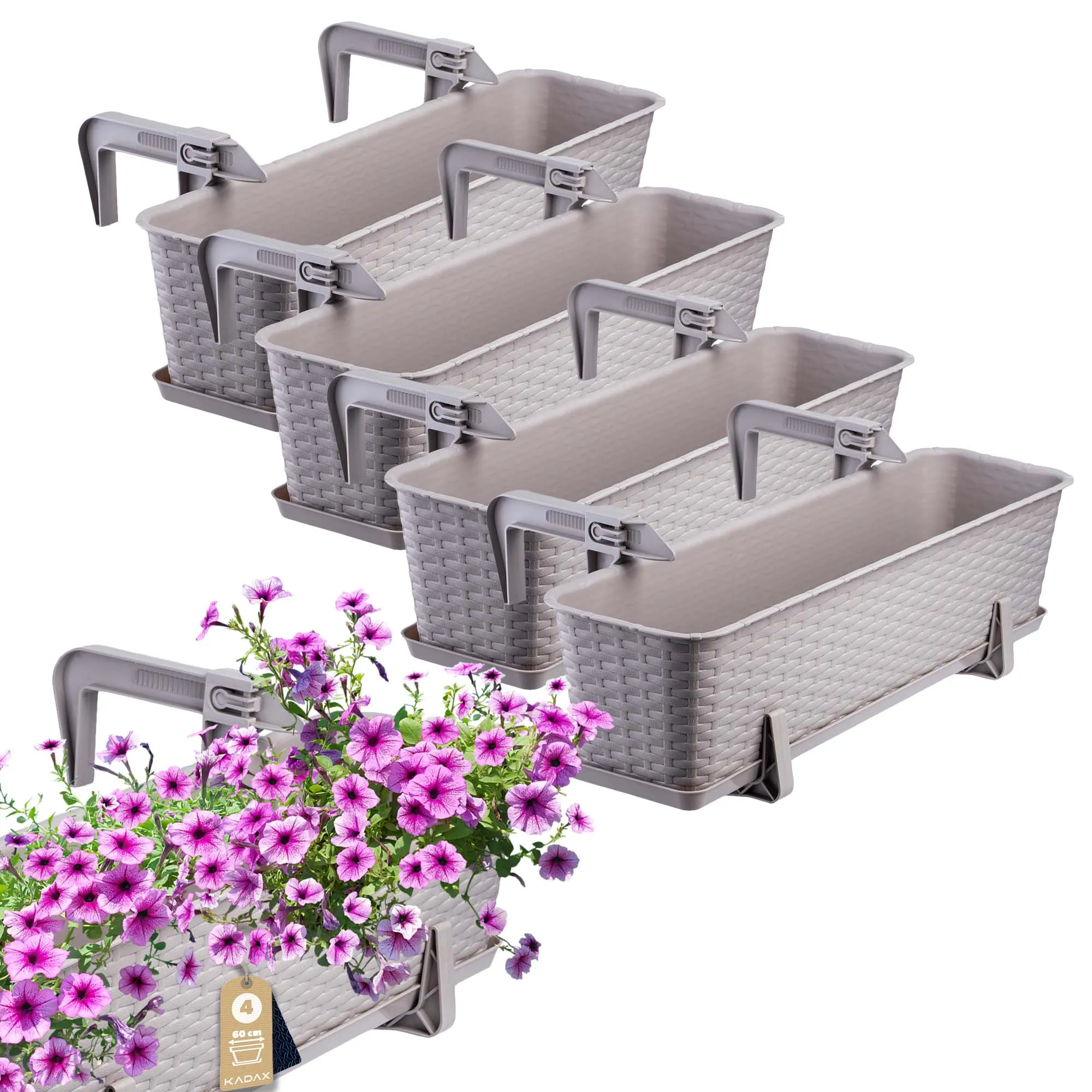 Balkono dėžutė su rankenomis Castro karamelė 60 cm