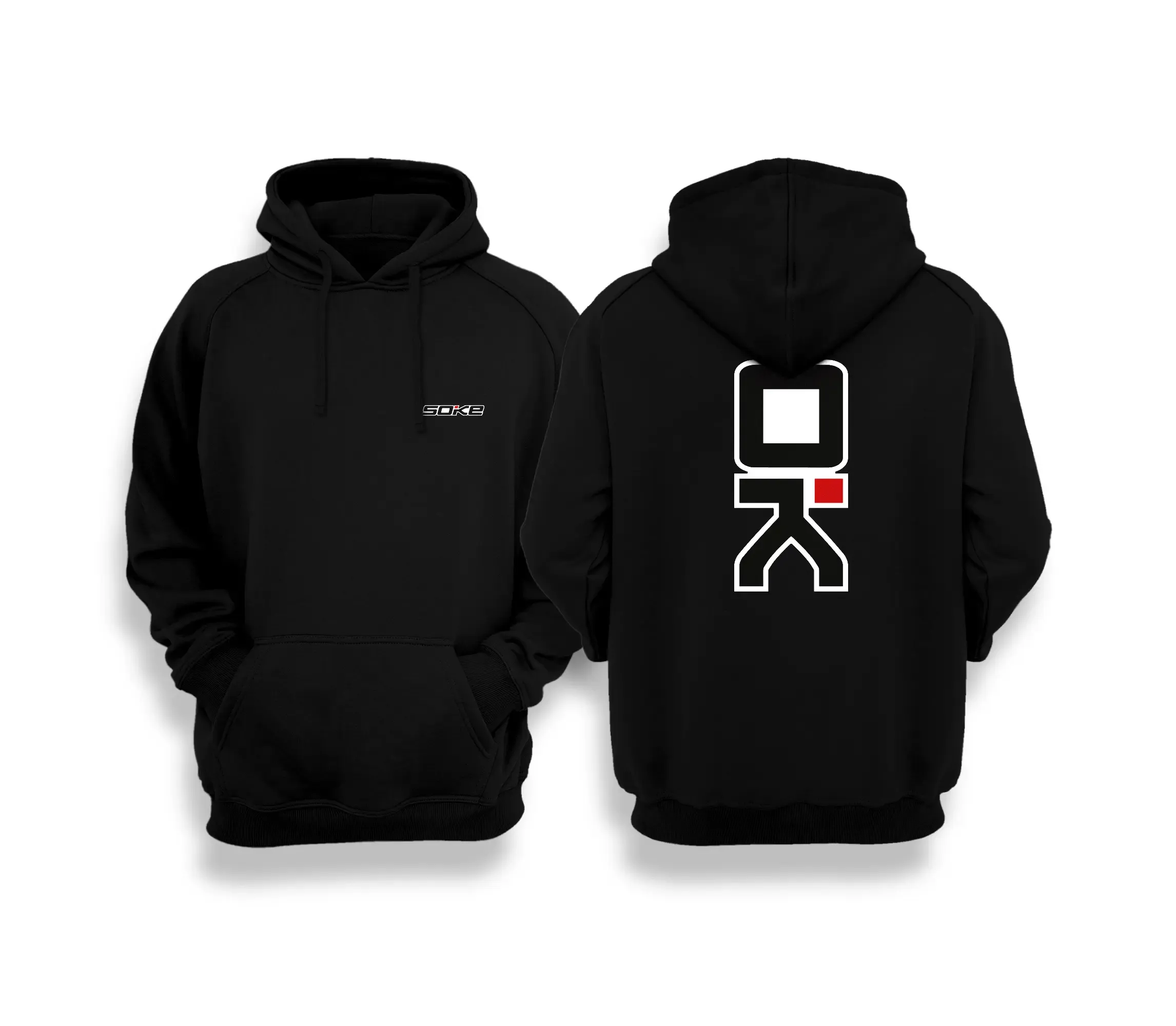 Juodas džemperis su gobtuvu - nuotrauka 1