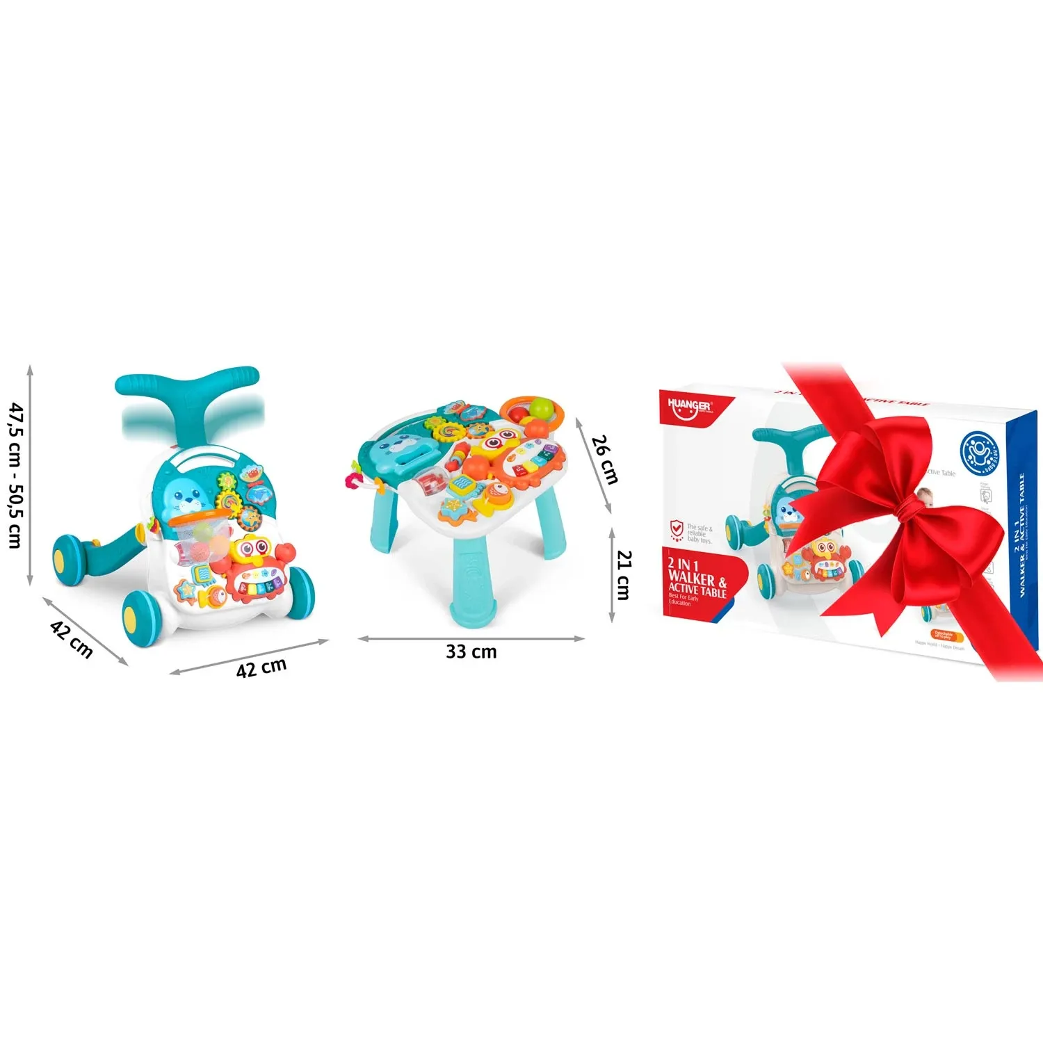 Švietimo stalas stūmimui 3in1 RK-810 baltas ir mėlynas - nuotrauka 1