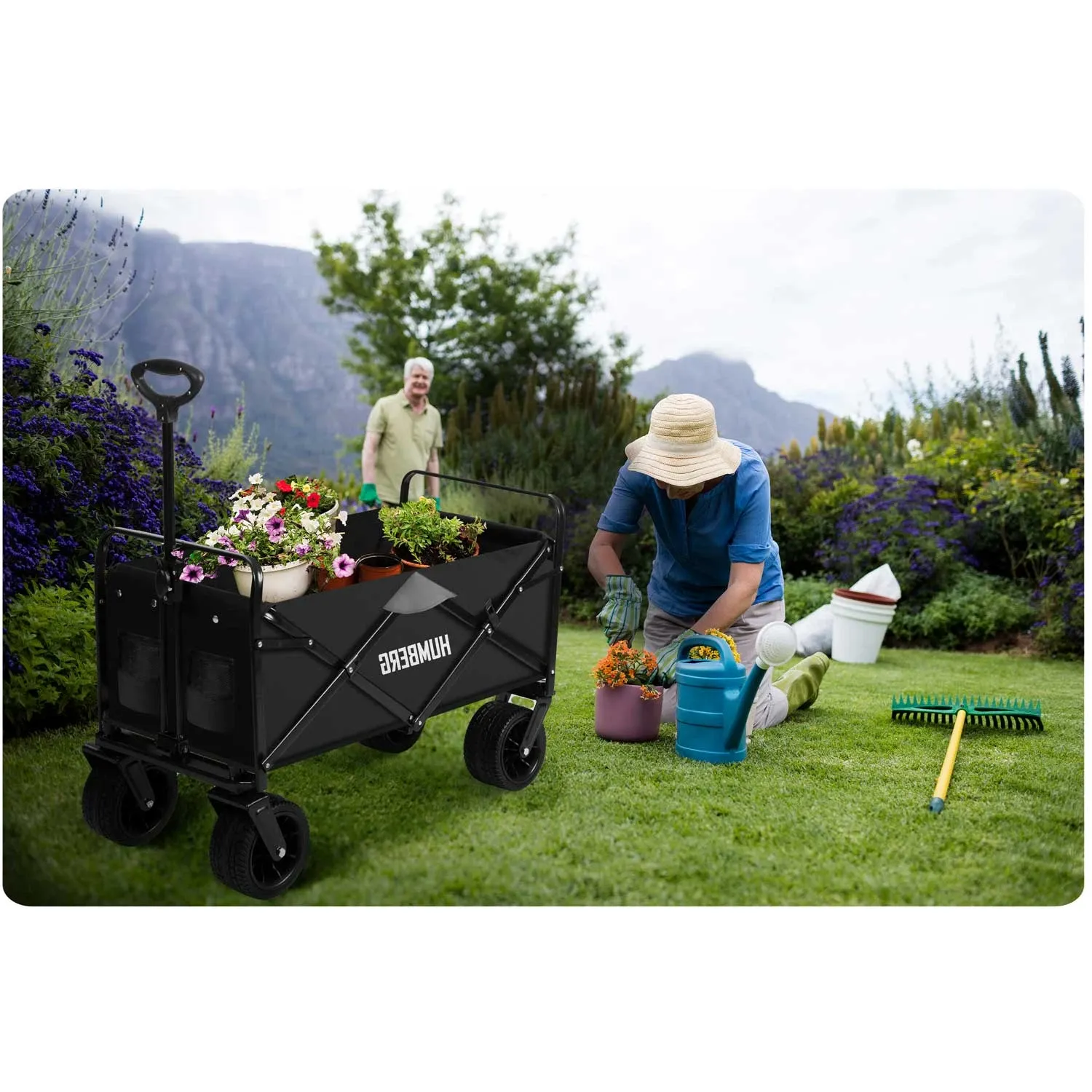 Sulankstomas transportavimo vežimėlis 100l Humberg HM-512 - nuotrauka 1