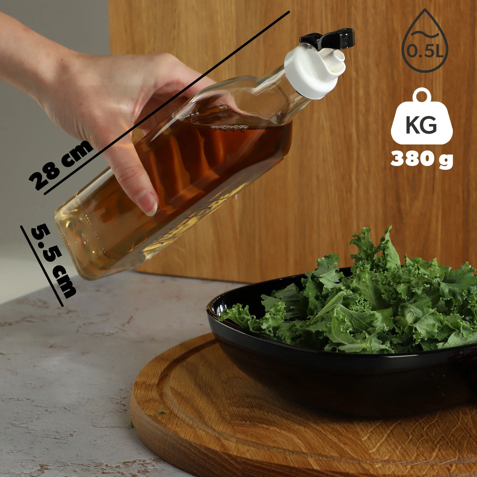 Setri alyvuogių aliejaus butelis 0,5 l dekoruotas 1 vnt.