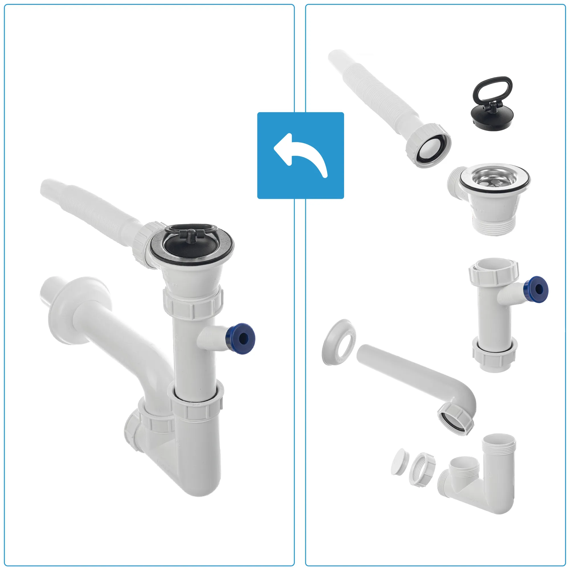 Gospo Ferro kriauklė su pasukamu maišytuvu, balta