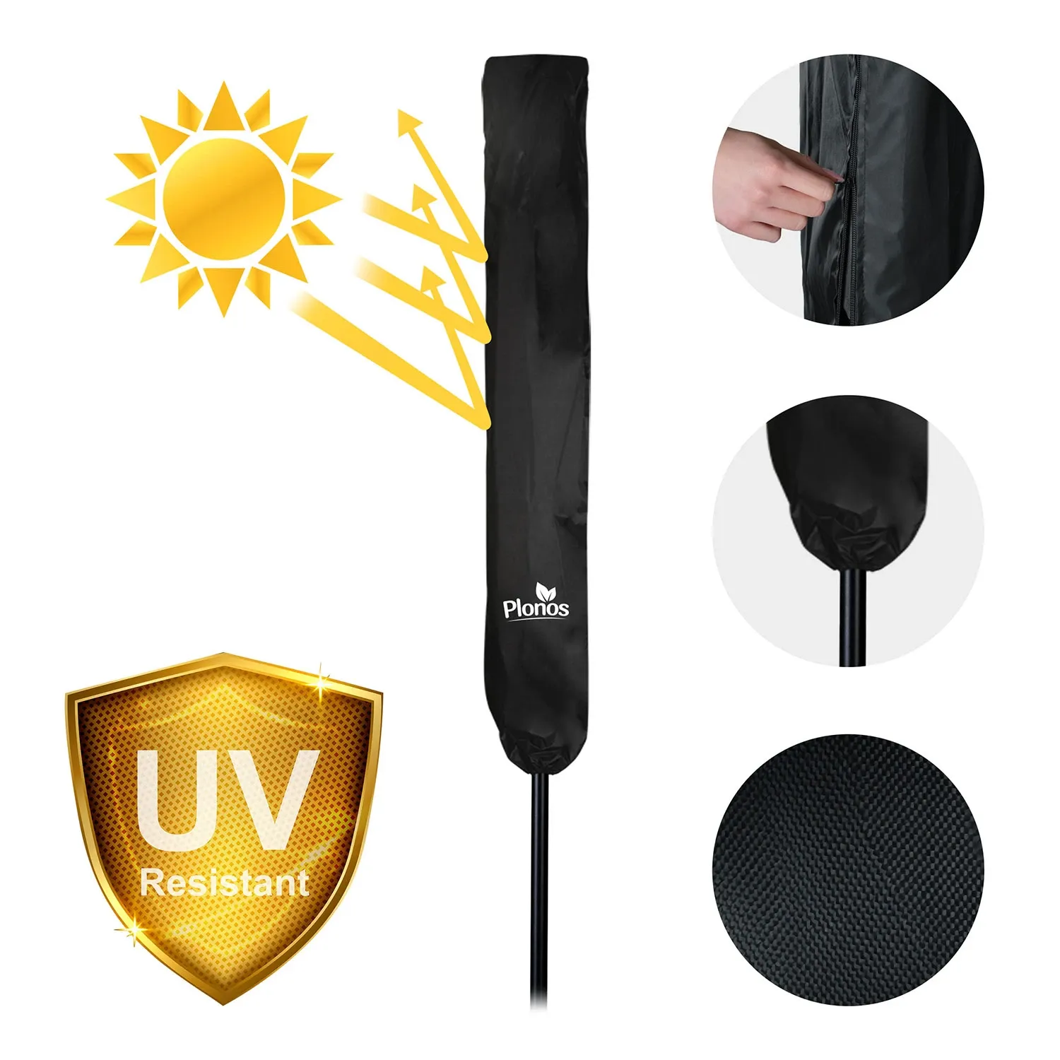 Sulankstomas sodo skėtis, 6 dalių, 300 cm, su uždanga, „Plonos PL-884“ - nuotrauka 1