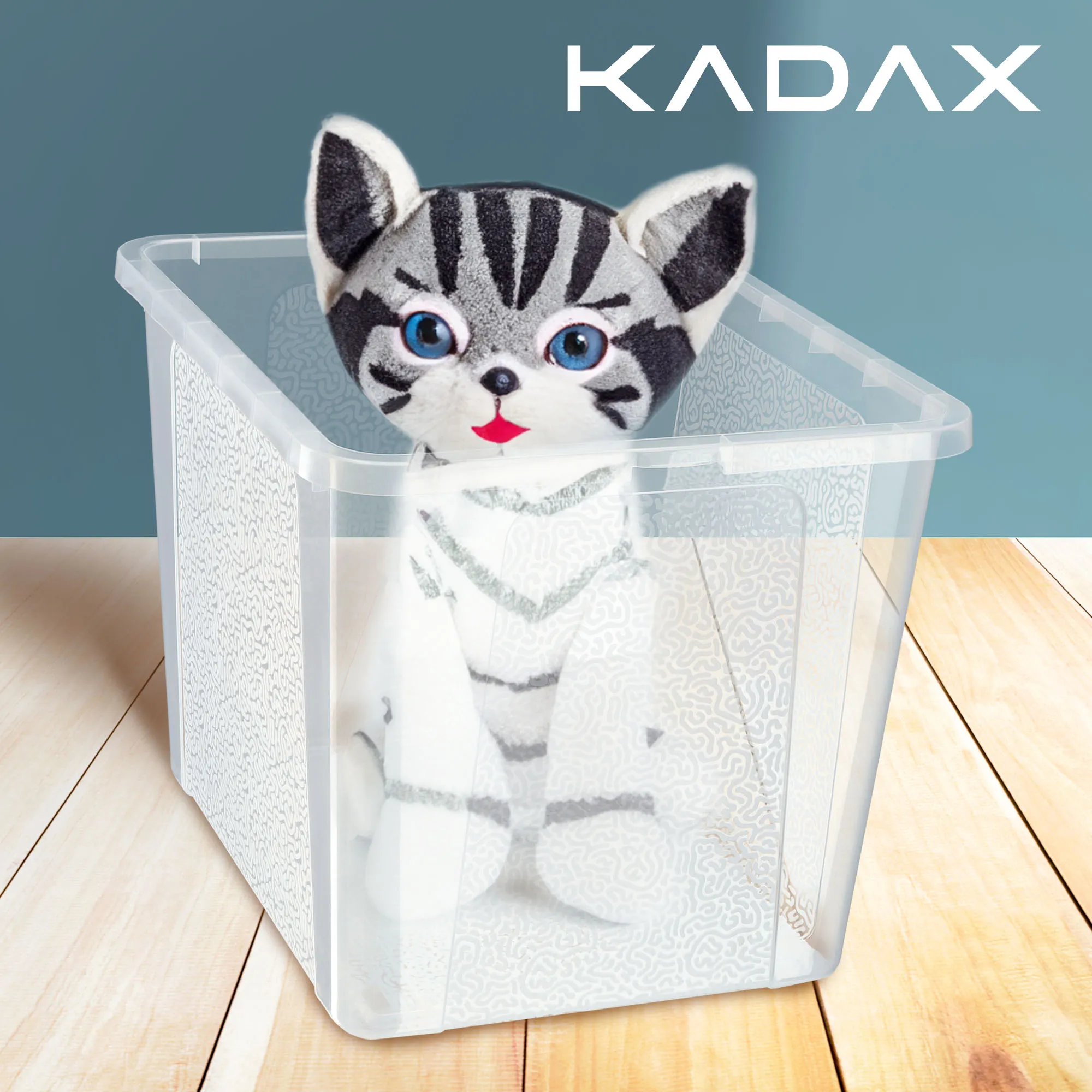 Dozza 30 litrų laikymo konteineris su dangčiu, bespalvis